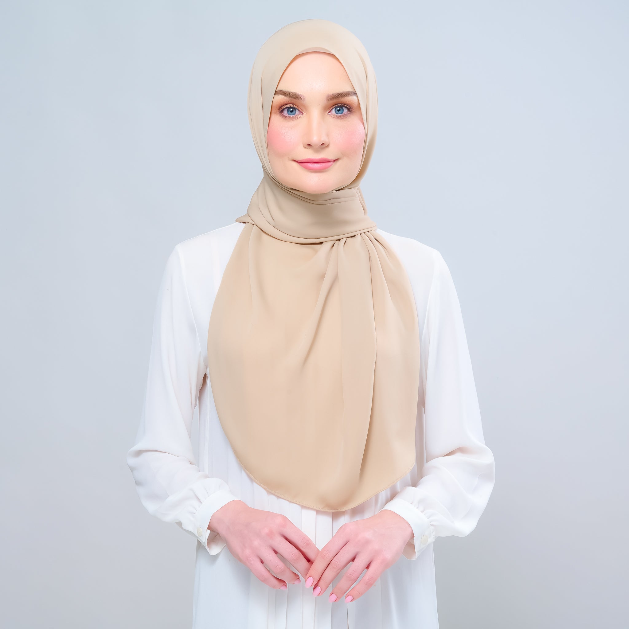 Instant Tag 'n Go Chiffon Silk Shawl - Latte