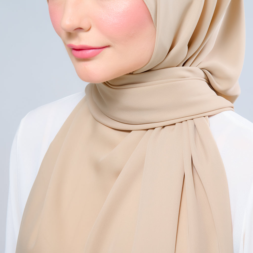 Instant Tag 'n Go Chiffon Silk Shawl - Latte