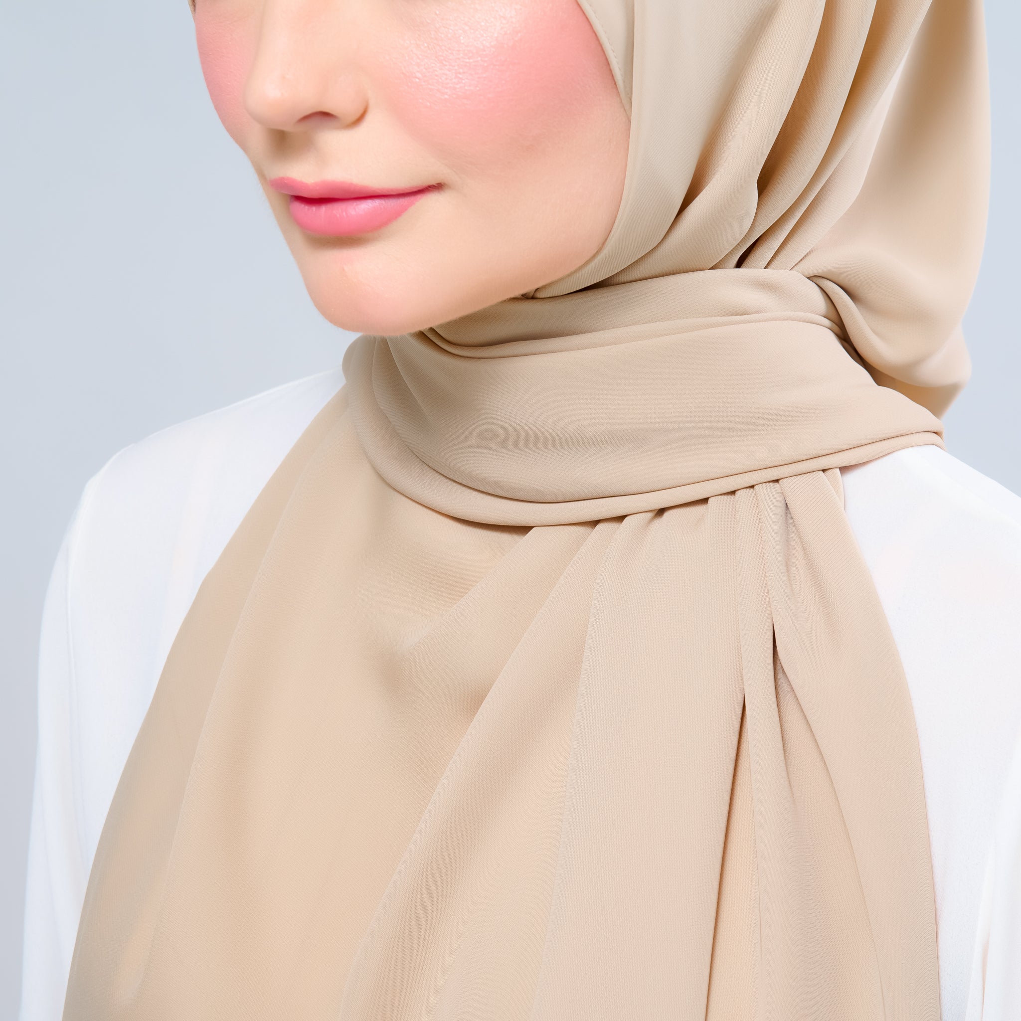 Instant Tag 'n Go Chiffon Silk Shawl - Latte