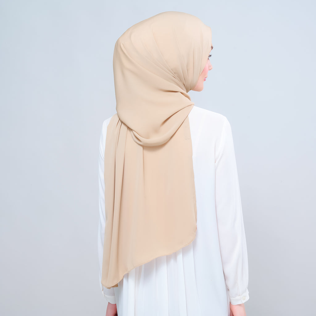 Instant Tag 'n Go Chiffon Silk Shawl - Latte