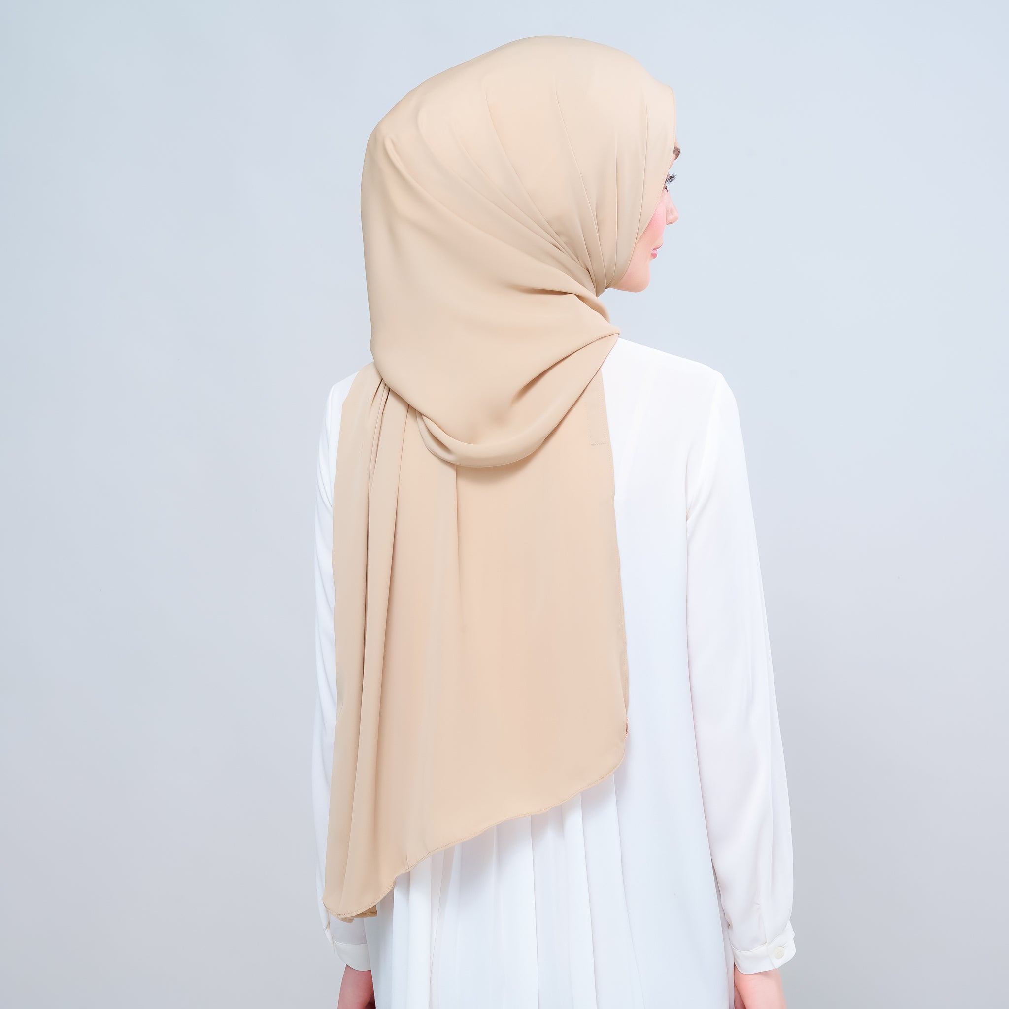 Instant Tag 'n Go Chiffon Silk Shawl - Latte