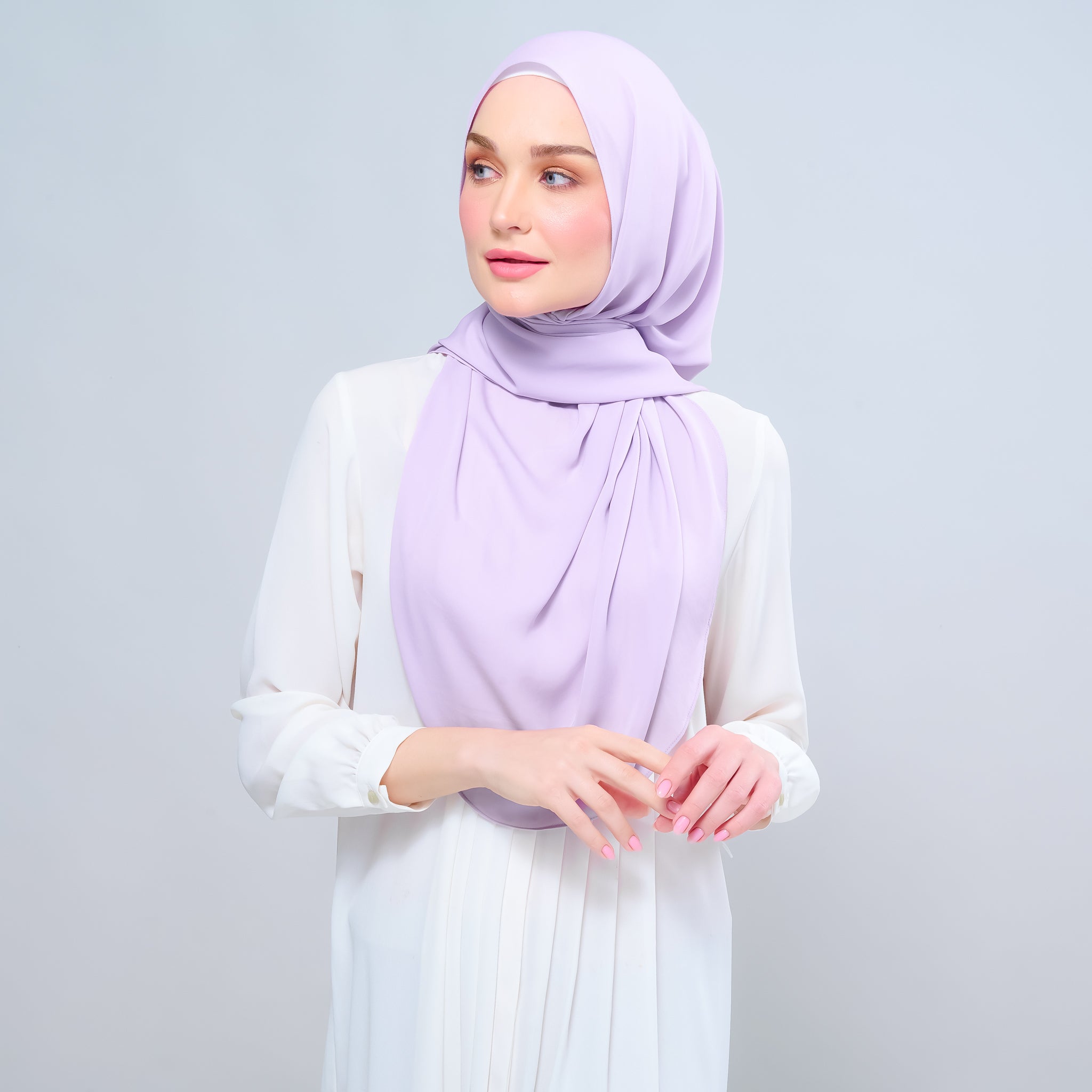 Instant Tag 'n Go Chiffon Silk Shawl - Lilac