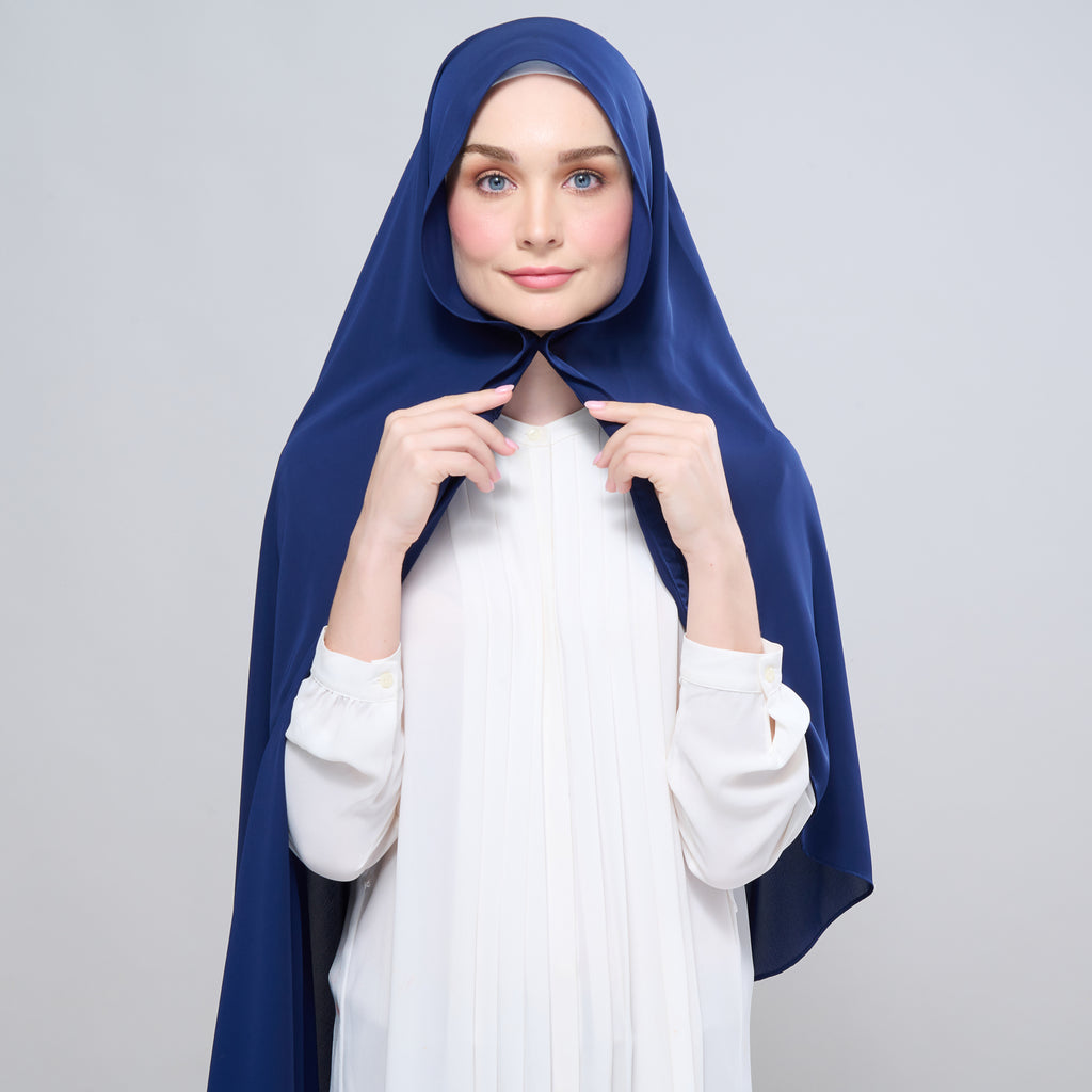 Instant Tag 'n Go Chiffon Silk Shawl - Navy Blue