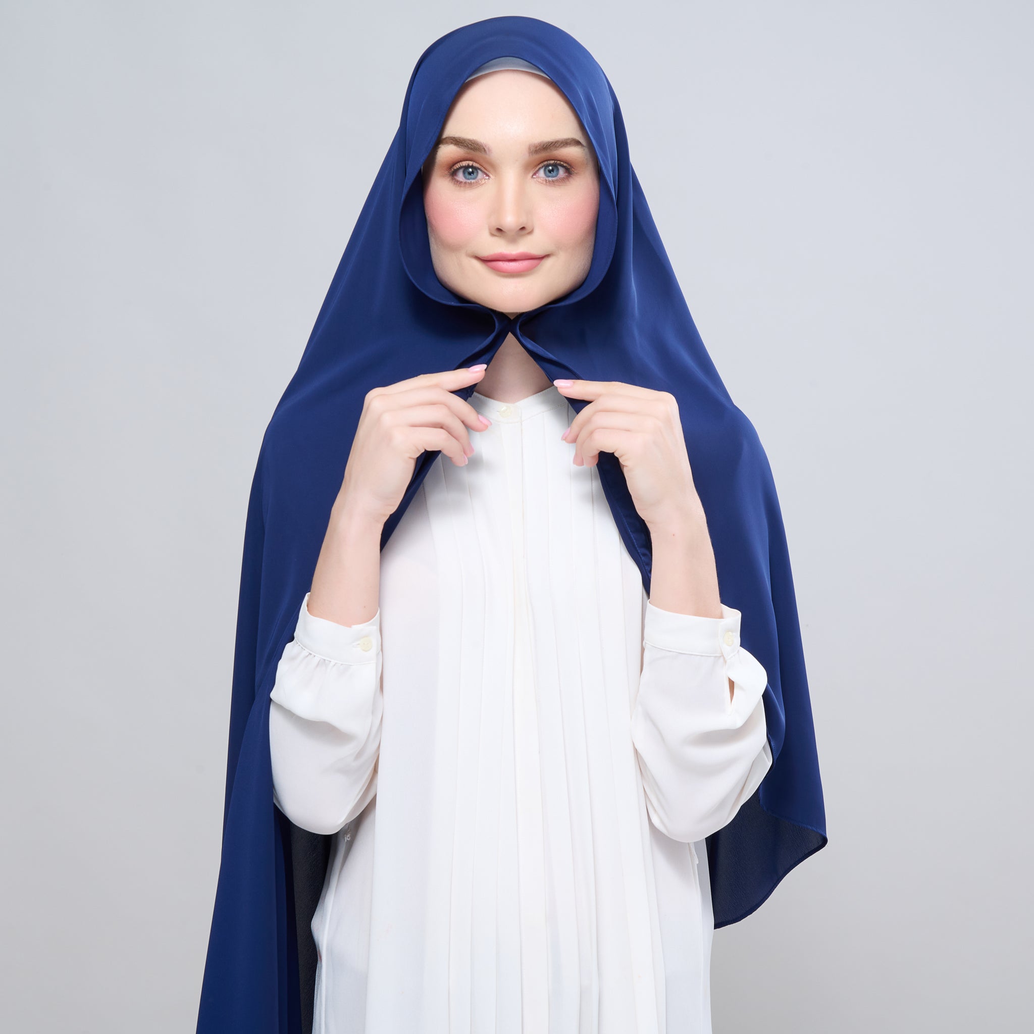 Instant Tag 'n Go Chiffon Silk Shawl - Navy Blue