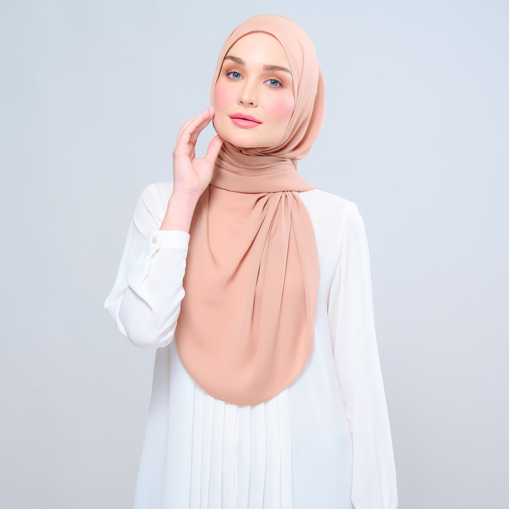 Instant Tag 'n Go Chiffon Silk Shawl - Nutmeg