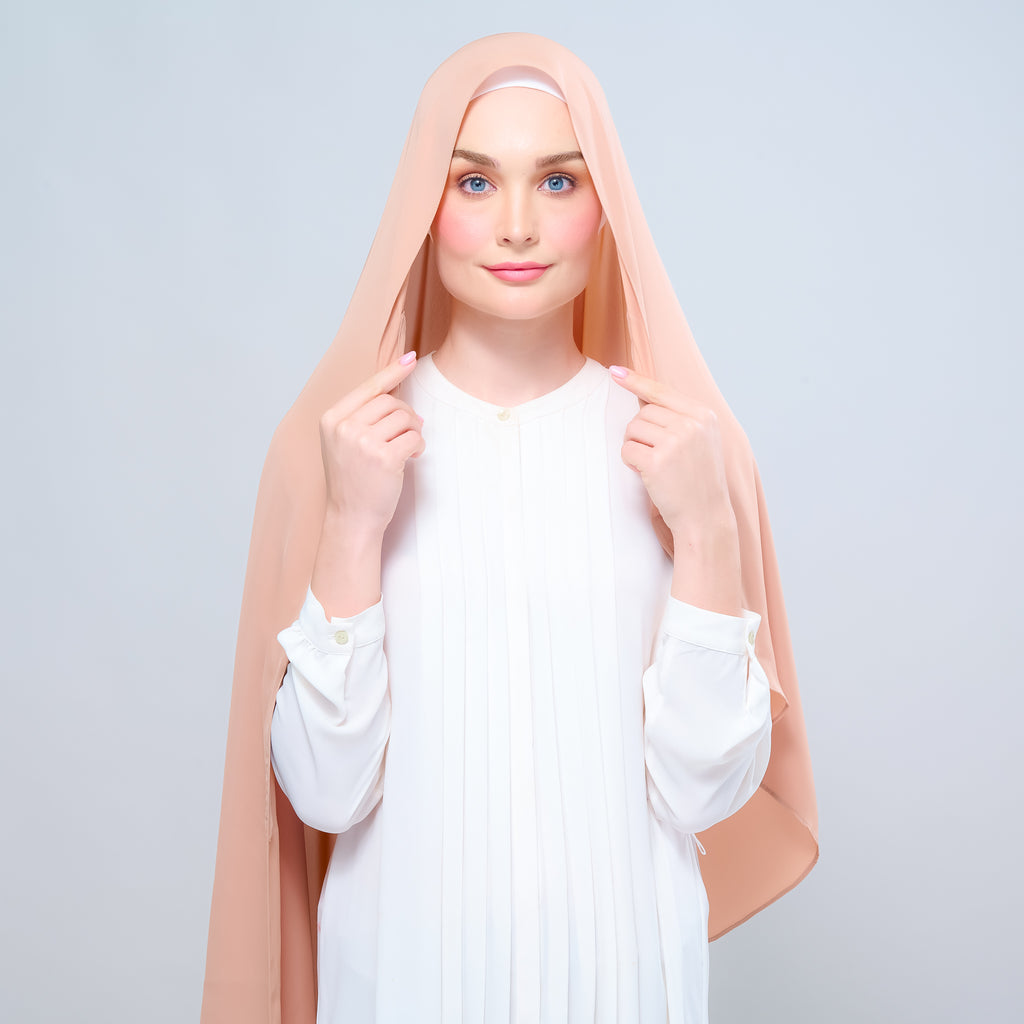 Instant Tag 'n Go Chiffon Silk Shawl - Nutmeg