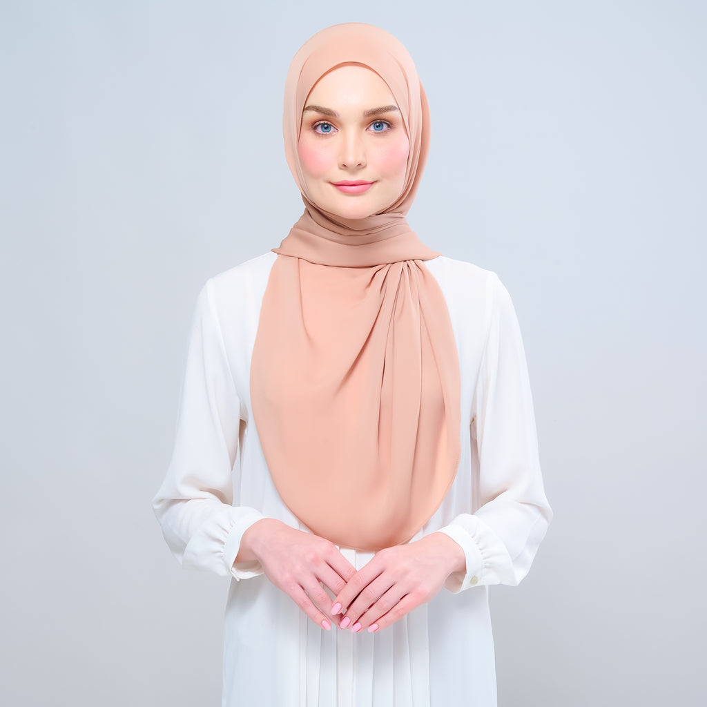 Instant Tag 'n Go Chiffon Silk Shawl - Nutmeg