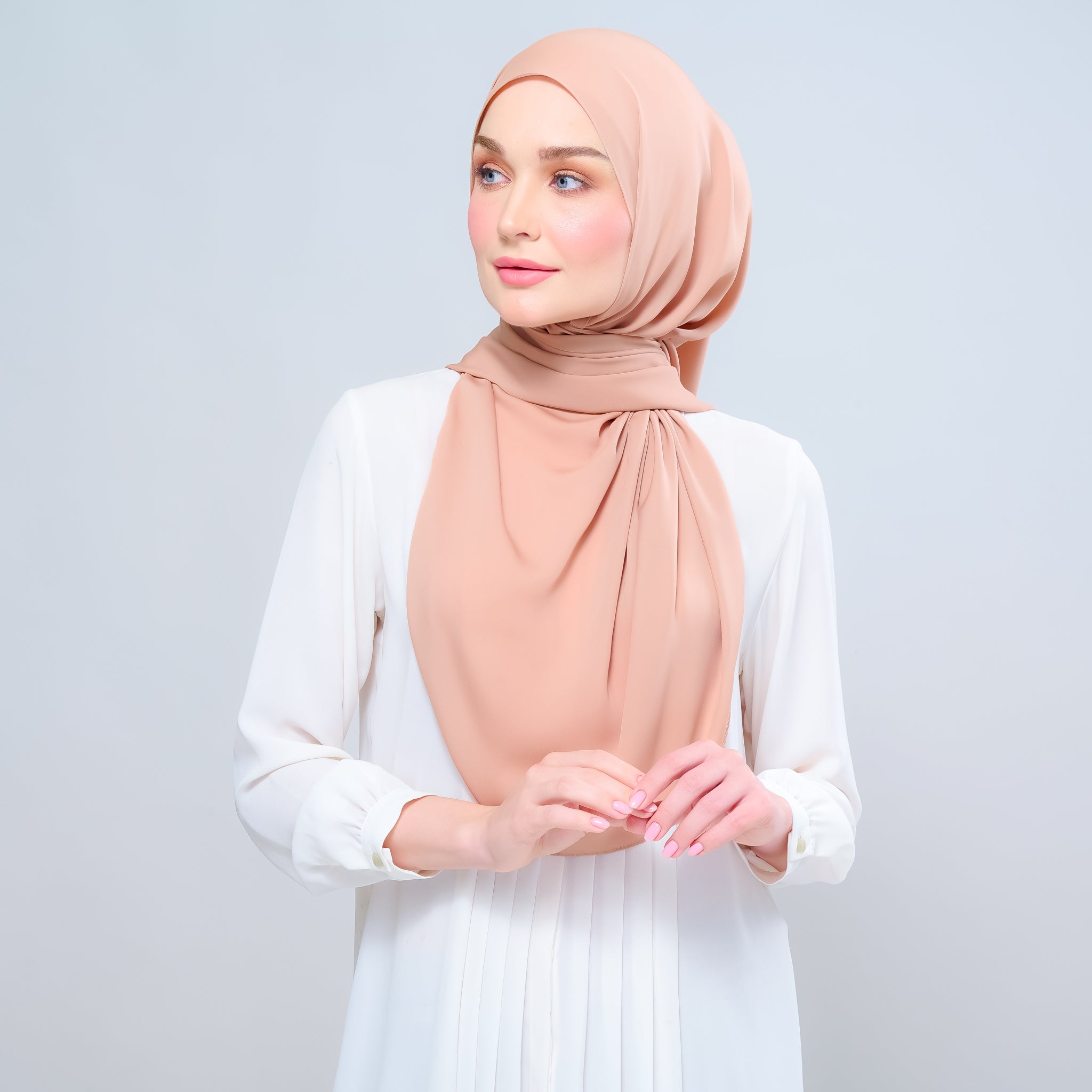 Instant Tag 'n Go Chiffon Silk Shawl - Nutmeg