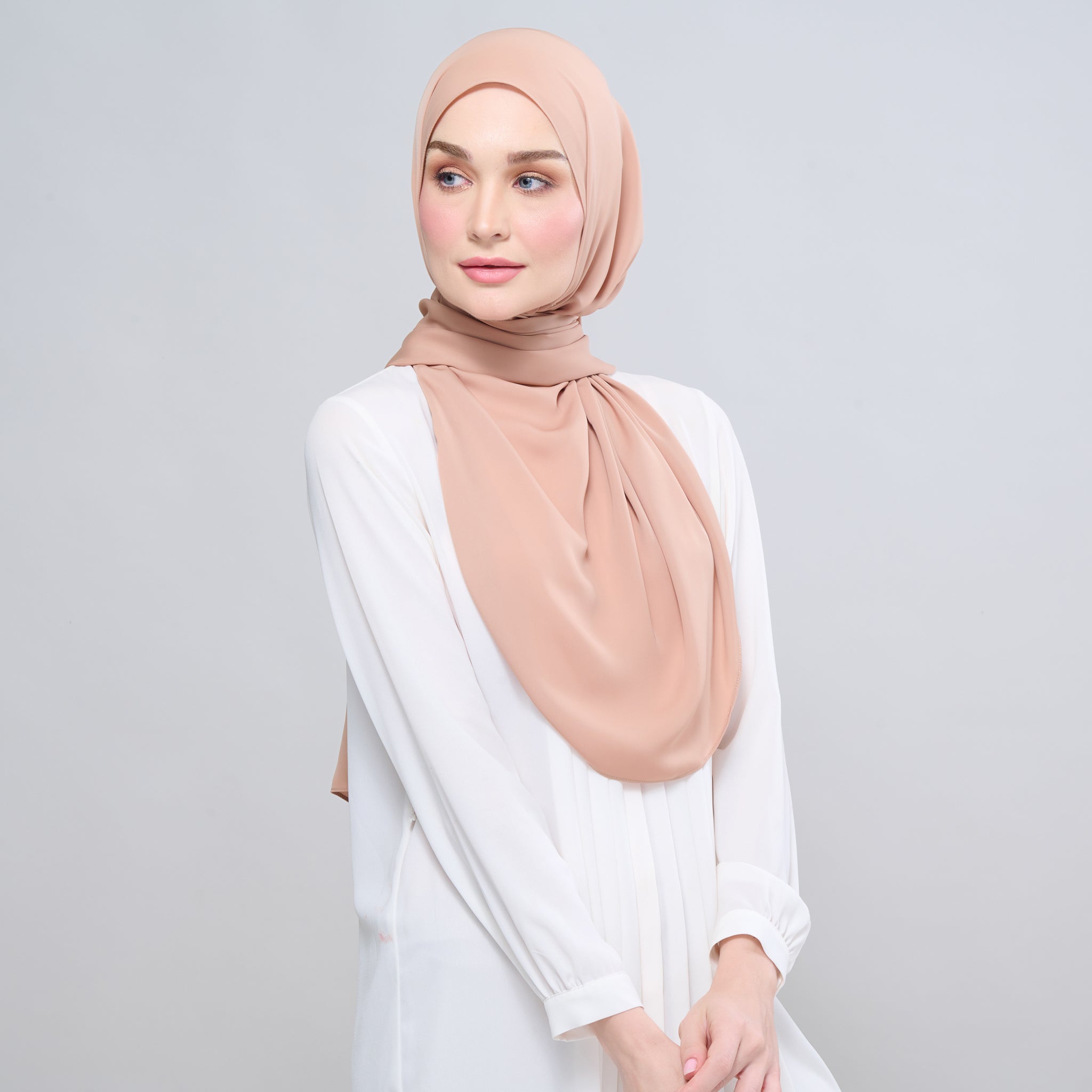 Instant Tag 'n Go Chiffon Silk Shawl - Nutmeg