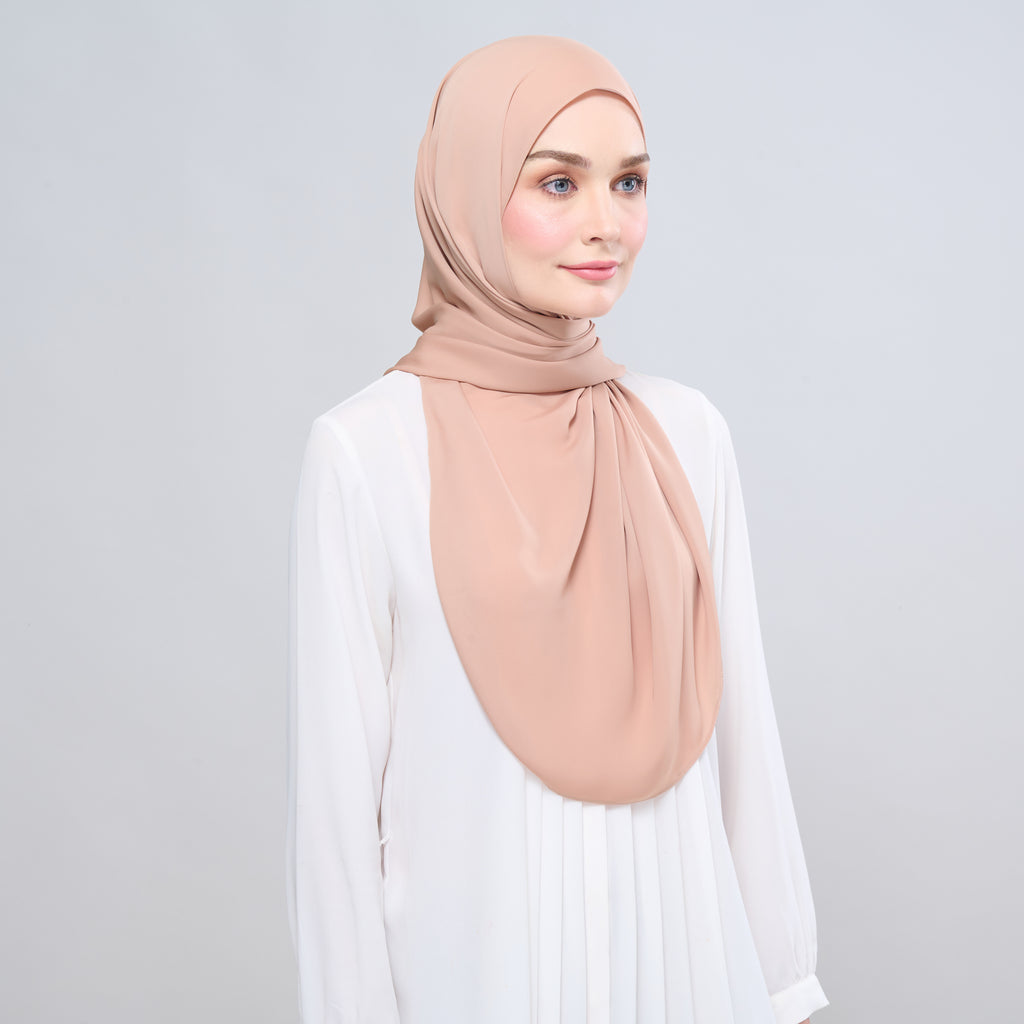 Instant Tag 'n Go Chiffon Silk Shawl - Nutmeg