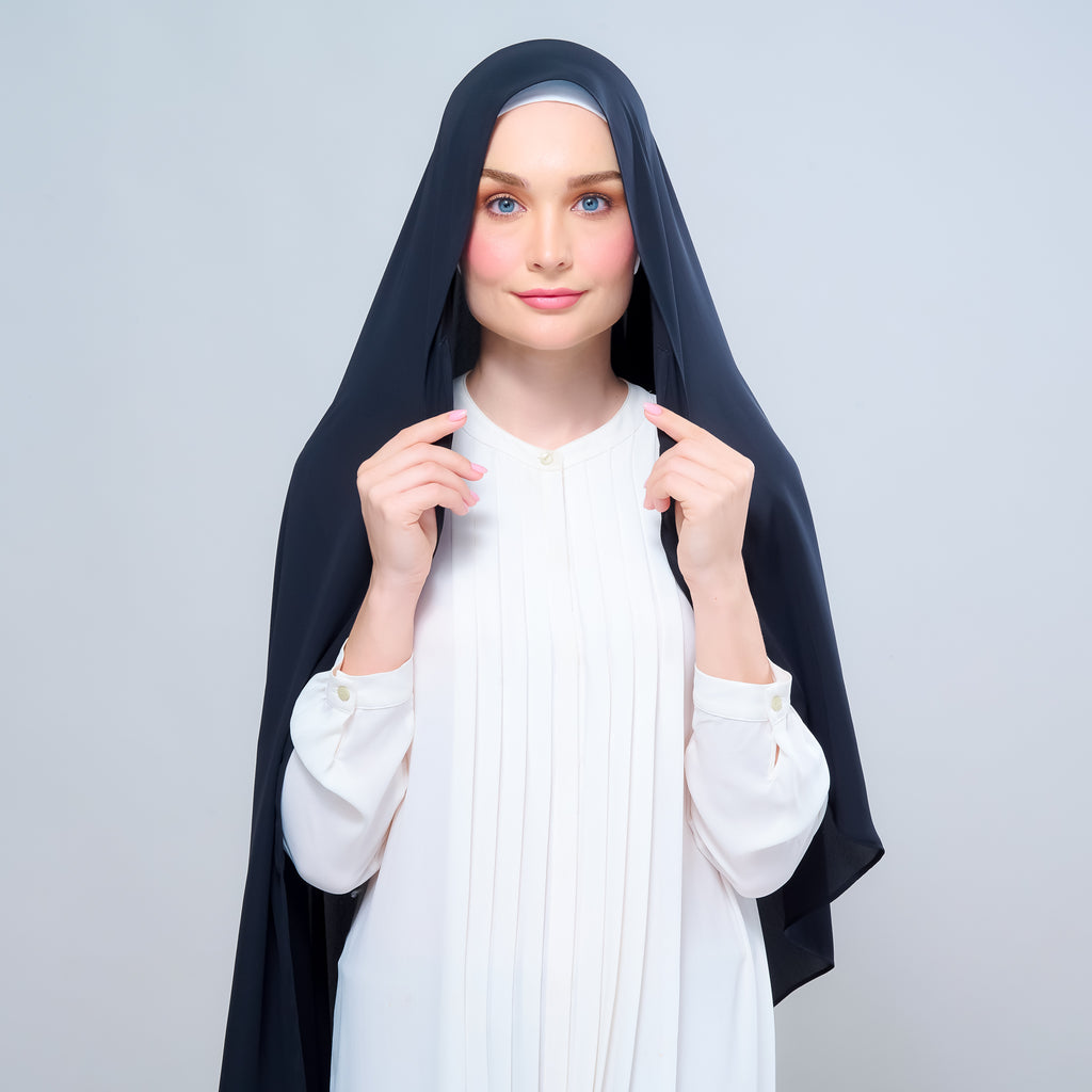 Instant Tag 'n Go Chiffon Silk Shawl - Pitch Black