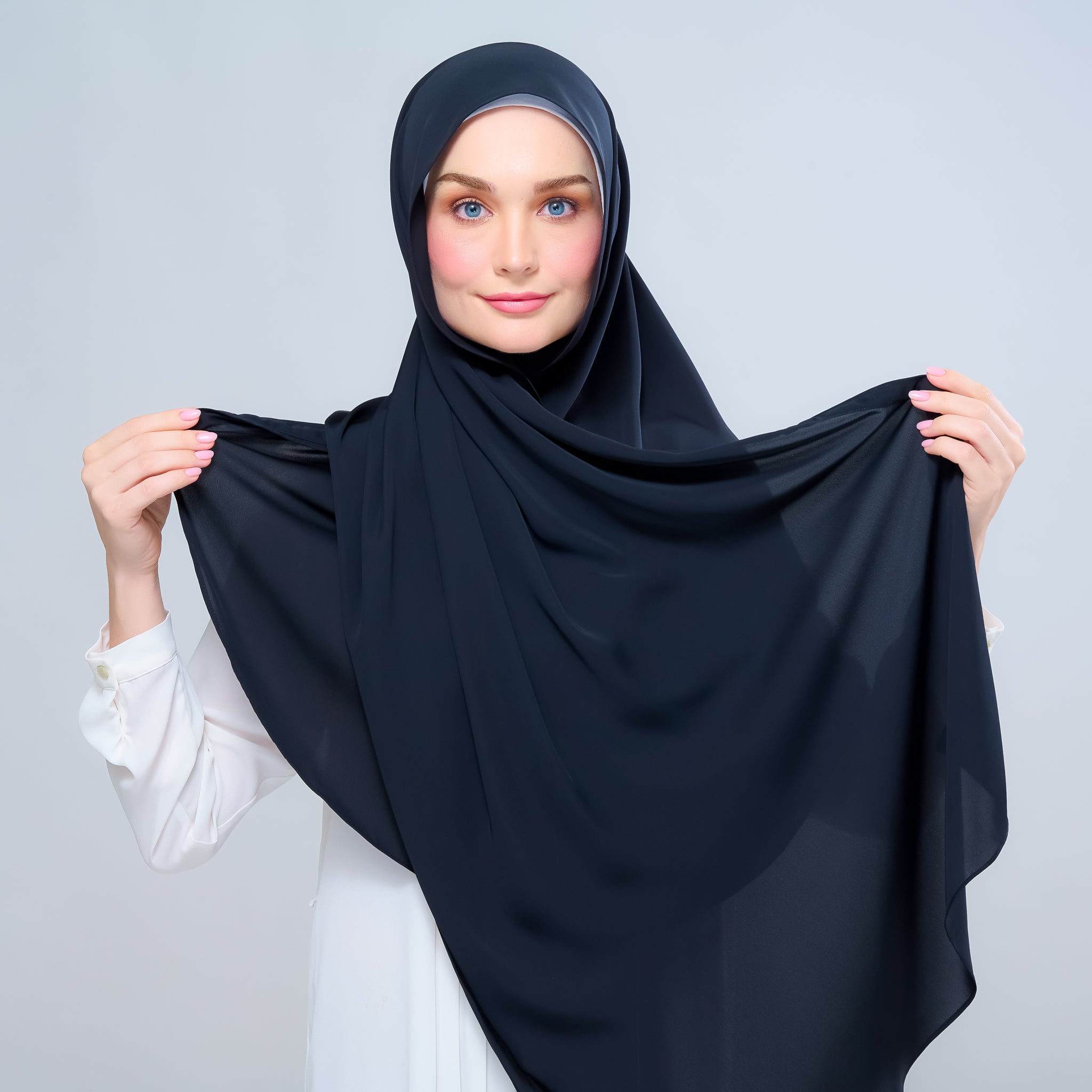 Instant Tag 'n Go Chiffon Silk Shawl - Pitch Black