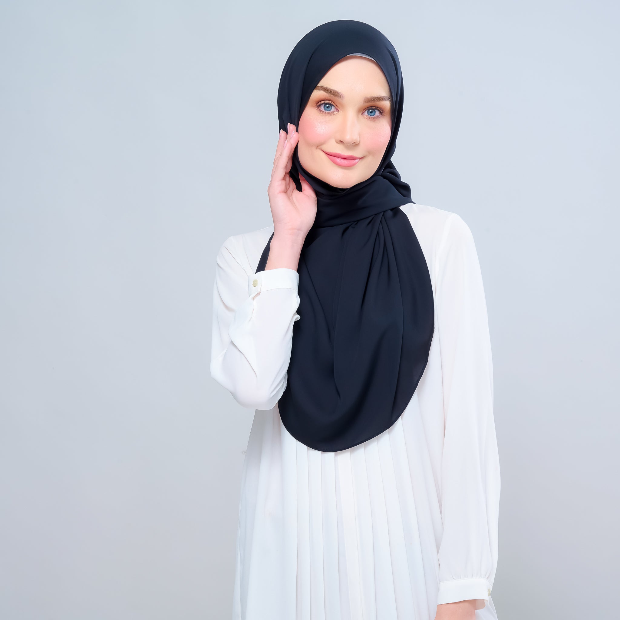 Instant Tag 'n Go Chiffon Silk Shawl - Pitch Black