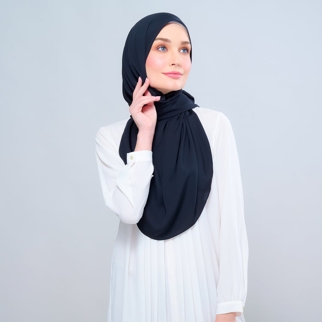 Instant Tag 'n Go Chiffon Silk Shawl - Pitch Black
