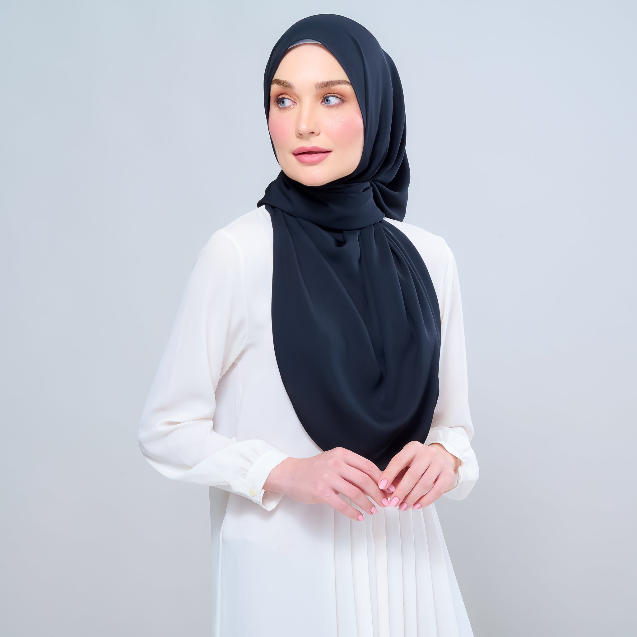 Instant Tag 'n Go Chiffon Silk Shawl - Pitch Black