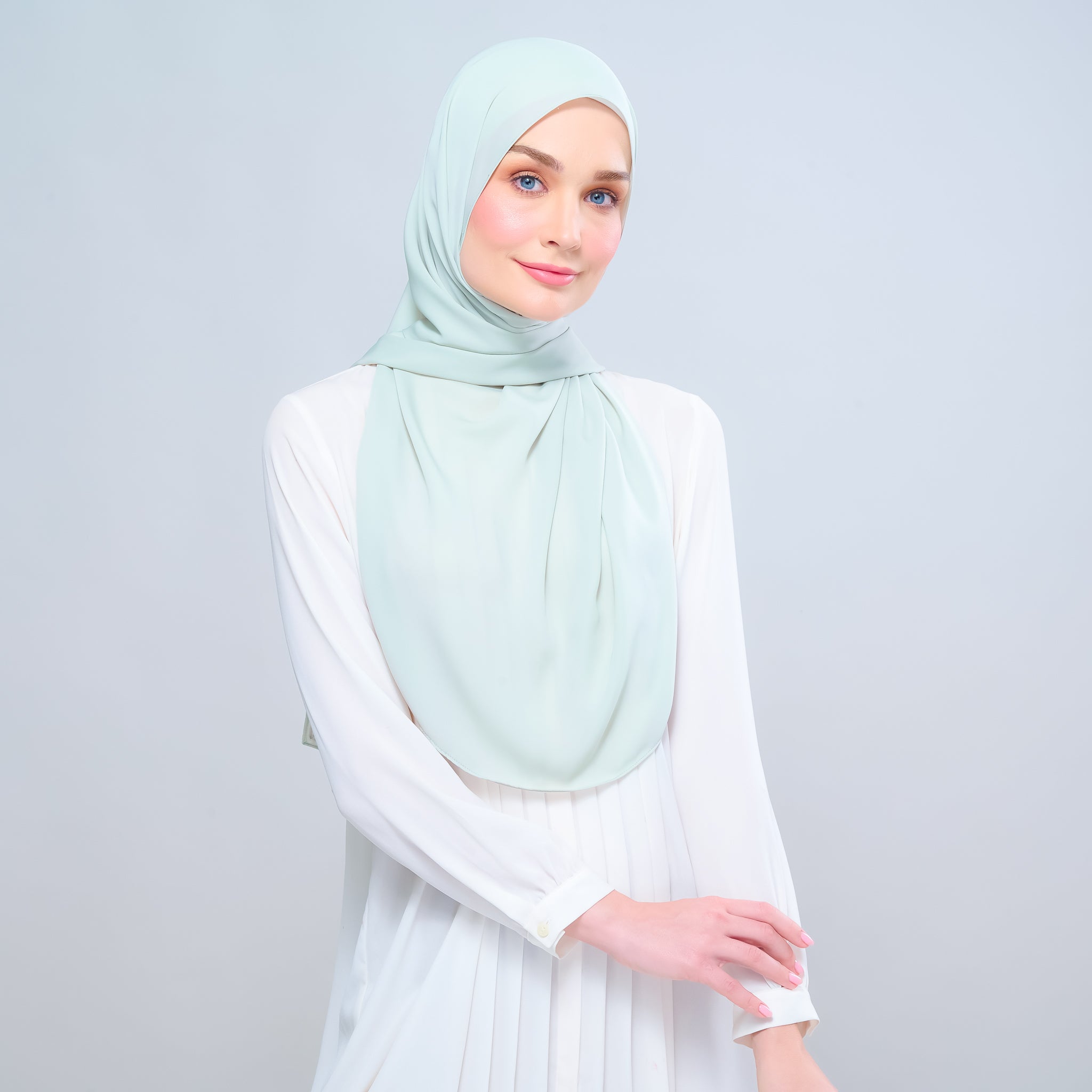 Instant Tag 'n Go Chiffon Silk Shawl - Pistachio Green