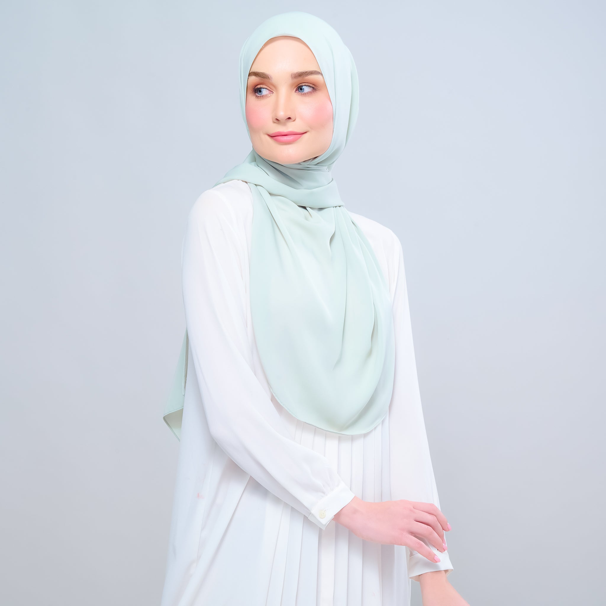 Instant Tag 'n Go Chiffon Silk Shawl - Pistachio Green