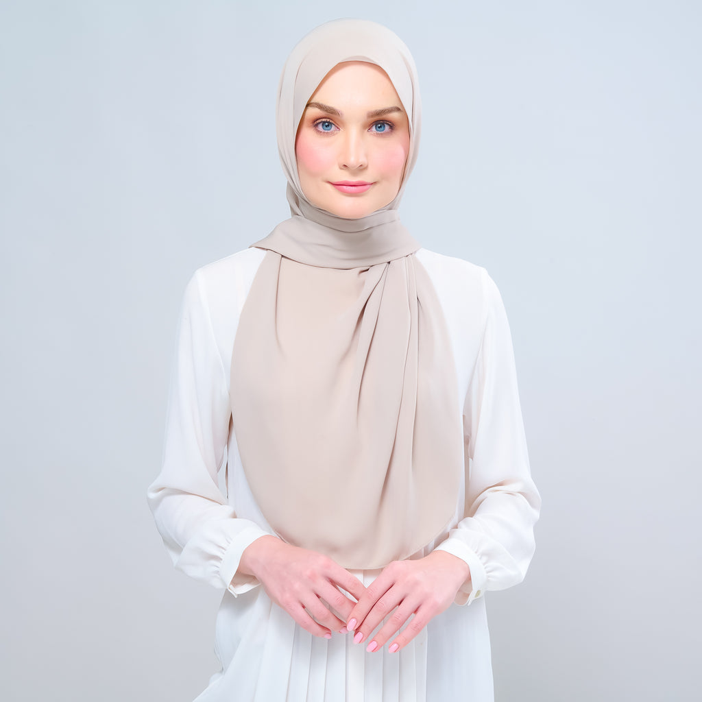 Instant Tag 'n Go Chiffon Silk Shawl - Taupe