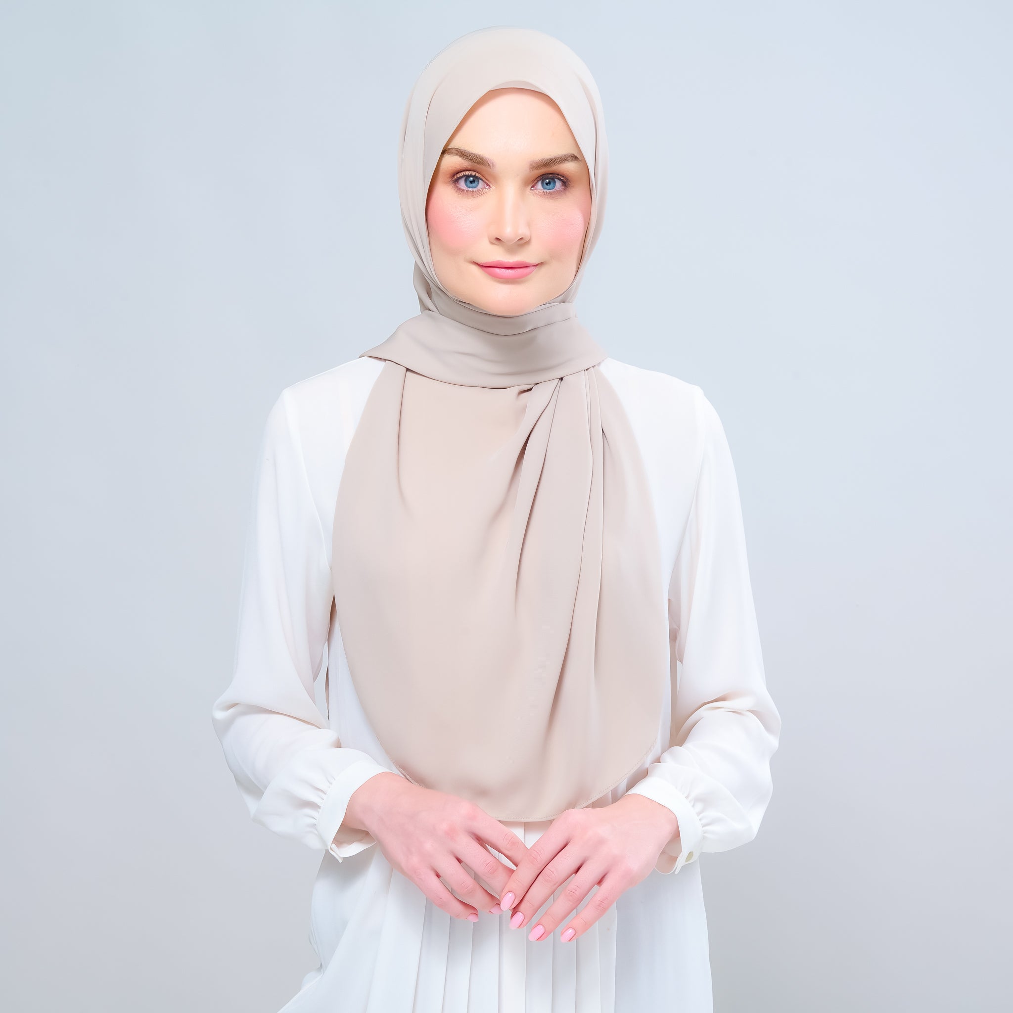 Instant Tag 'n Go Chiffon Silk Shawl - Taupe