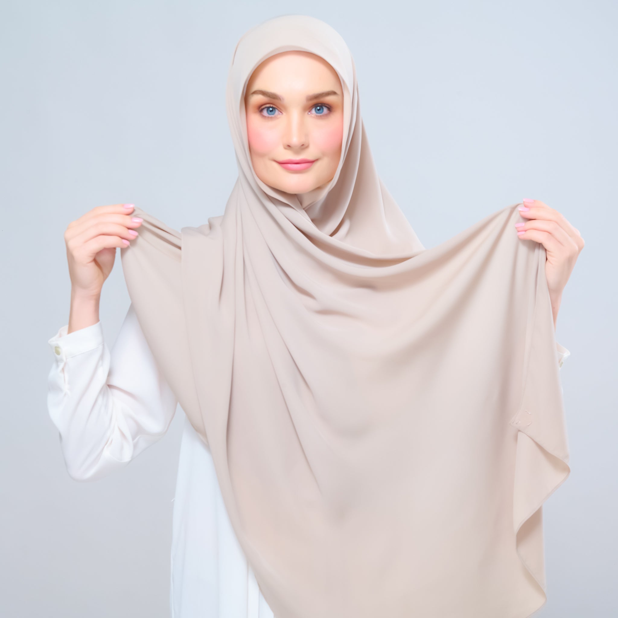 Instant Tag 'n Go Chiffon Silk Shawl - Taupe