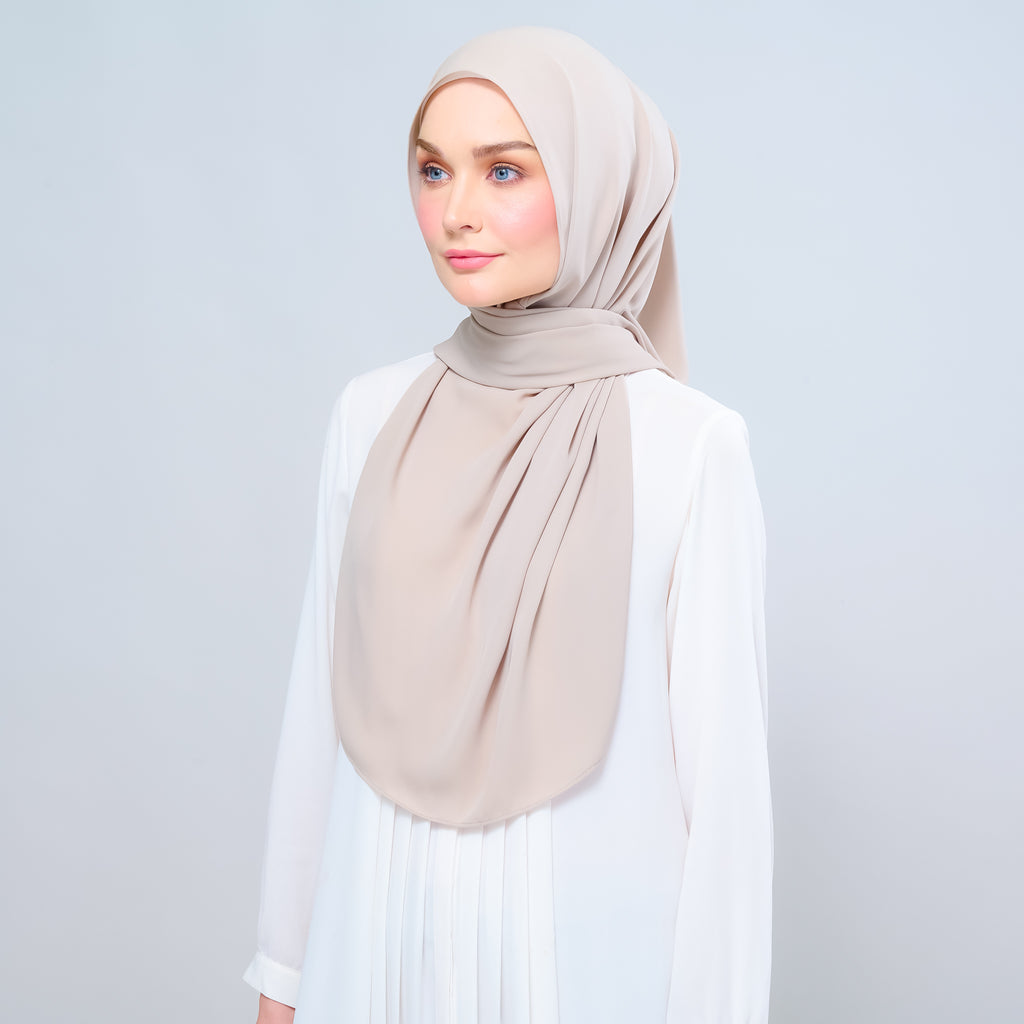 Instant Tag 'n Go Chiffon Silk Shawl - Taupe