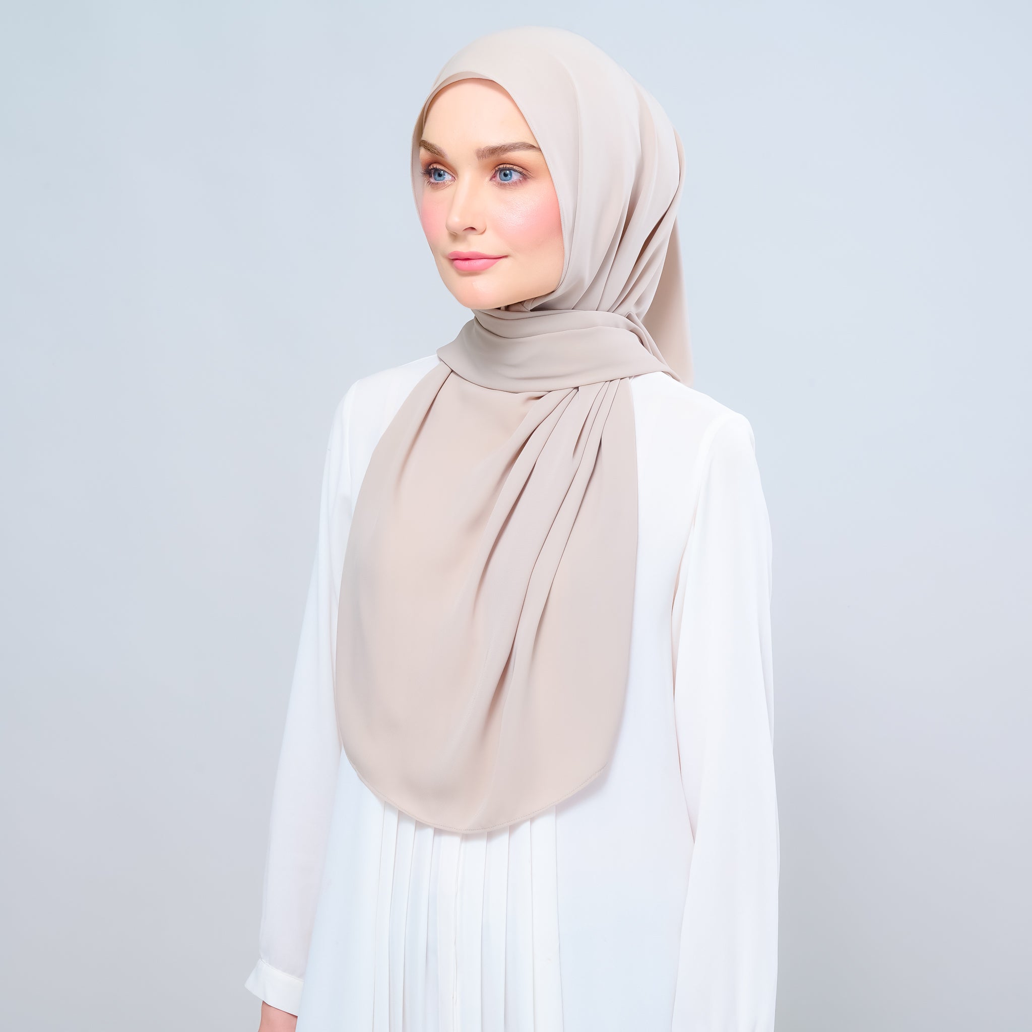 Instant Tag 'n Go Chiffon Silk Shawl - Taupe
