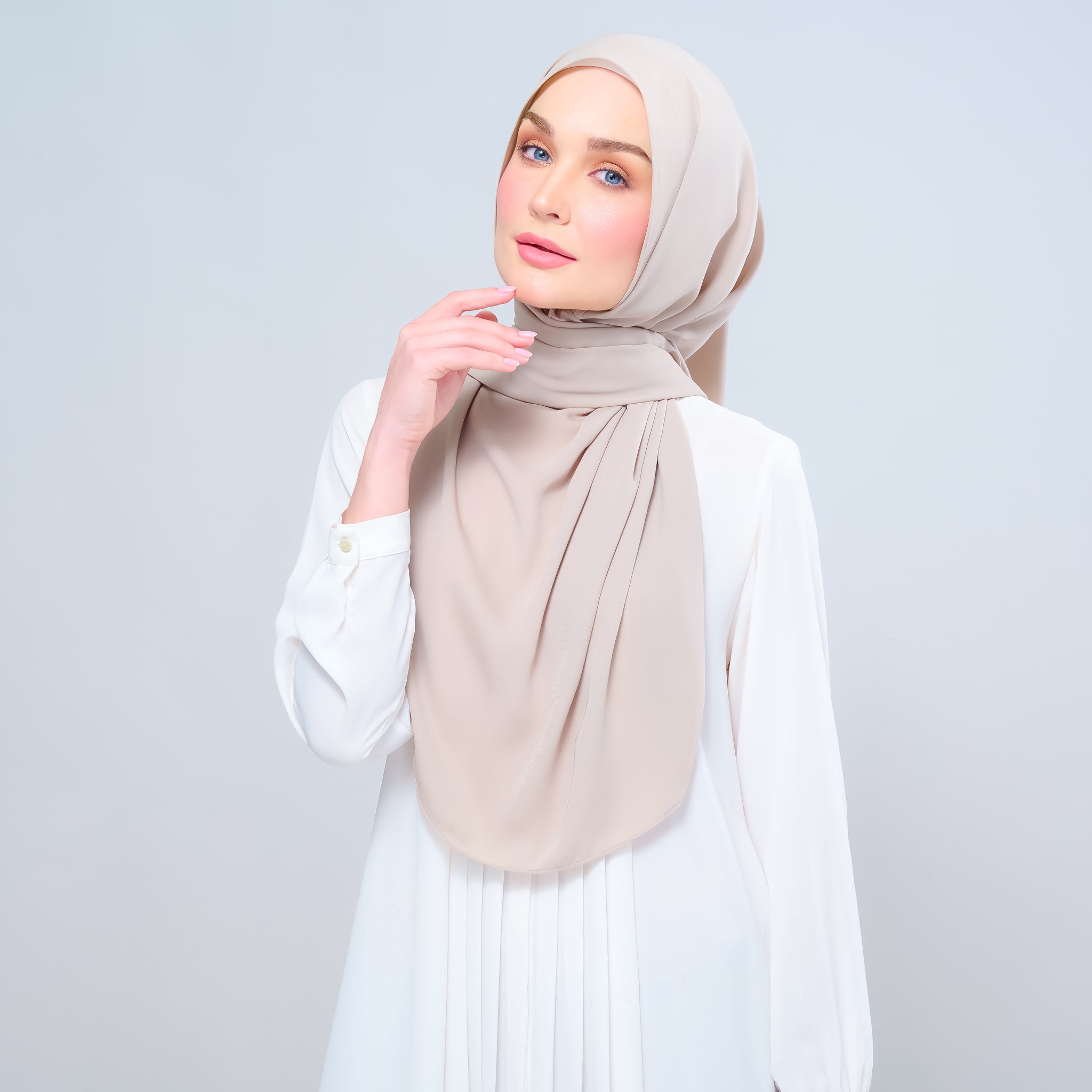 Instant Tag 'n Go Chiffon Silk Shawl - Taupe