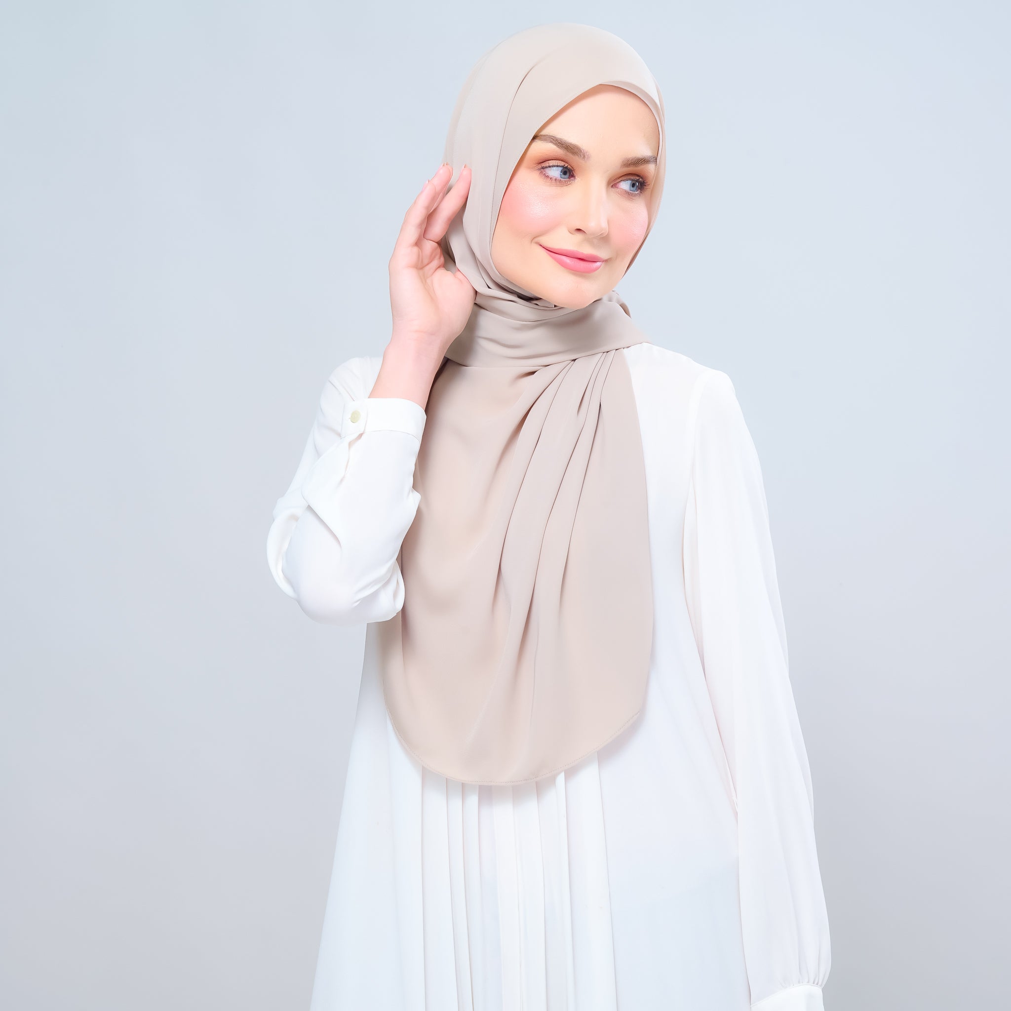 Instant Tag 'n Go Chiffon Silk Shawl - Taupe