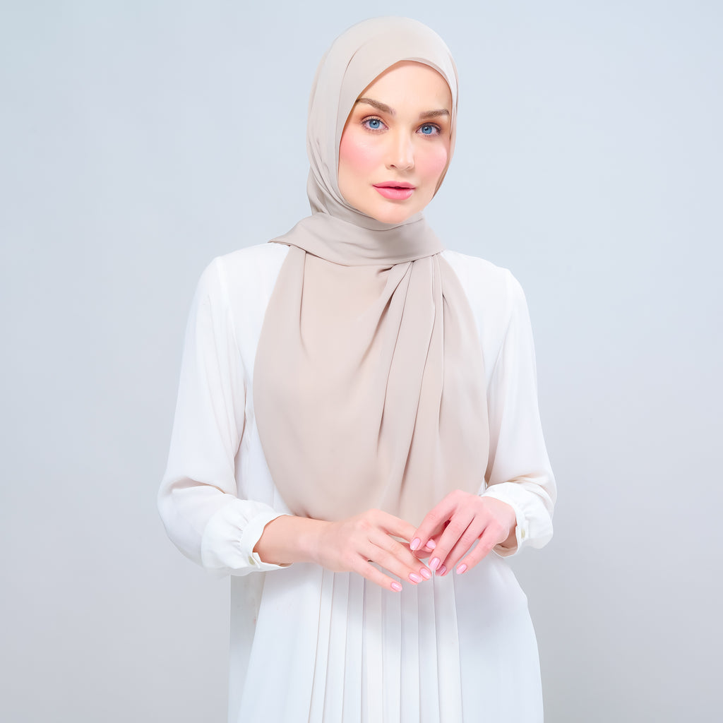 Instant Tag 'n Go Chiffon Silk Shawl - Taupe