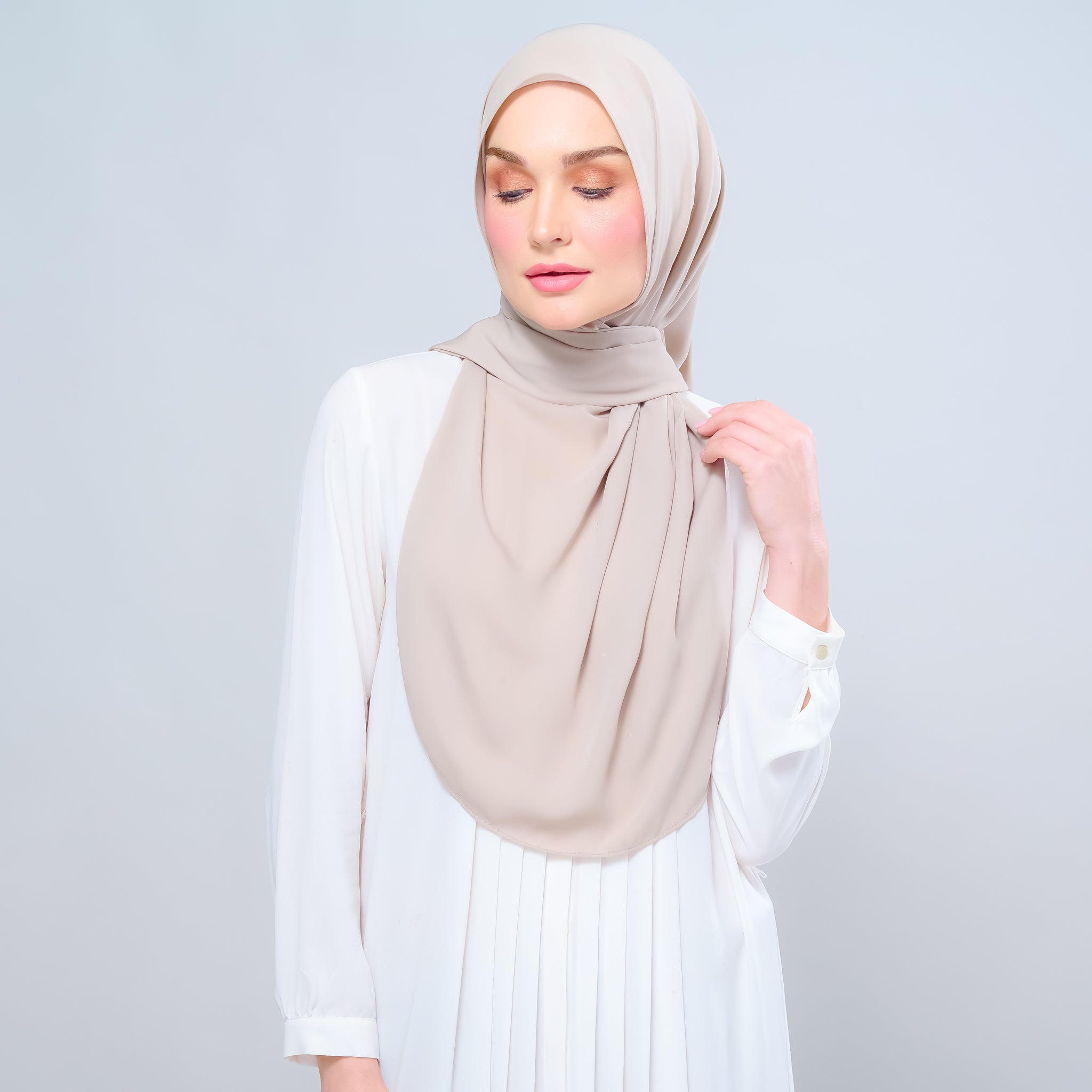 Instant Tag 'n Go Chiffon Silk Shawl - Taupe