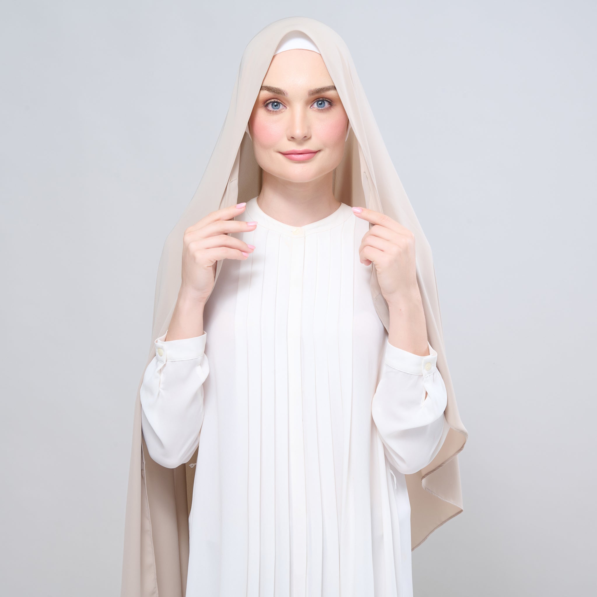 Instant Tag 'n Go Chiffon Silk Shawl - Taupe
