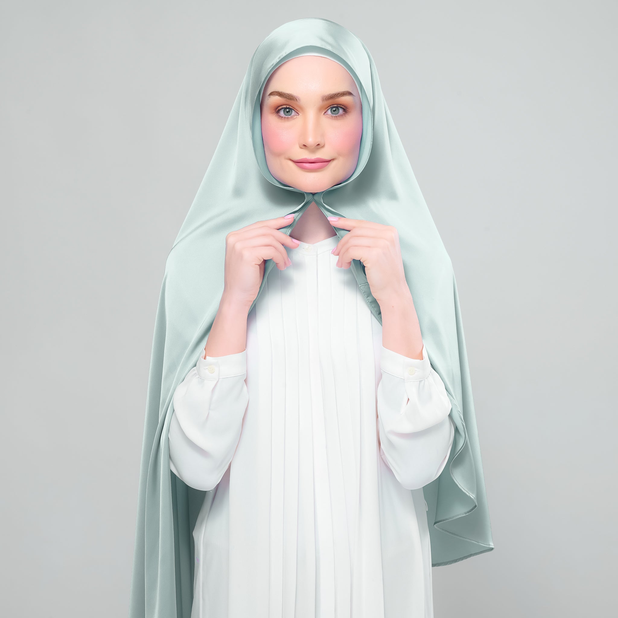 Instant Tag 'n Go Satin Bulle Shawl - Mint Green