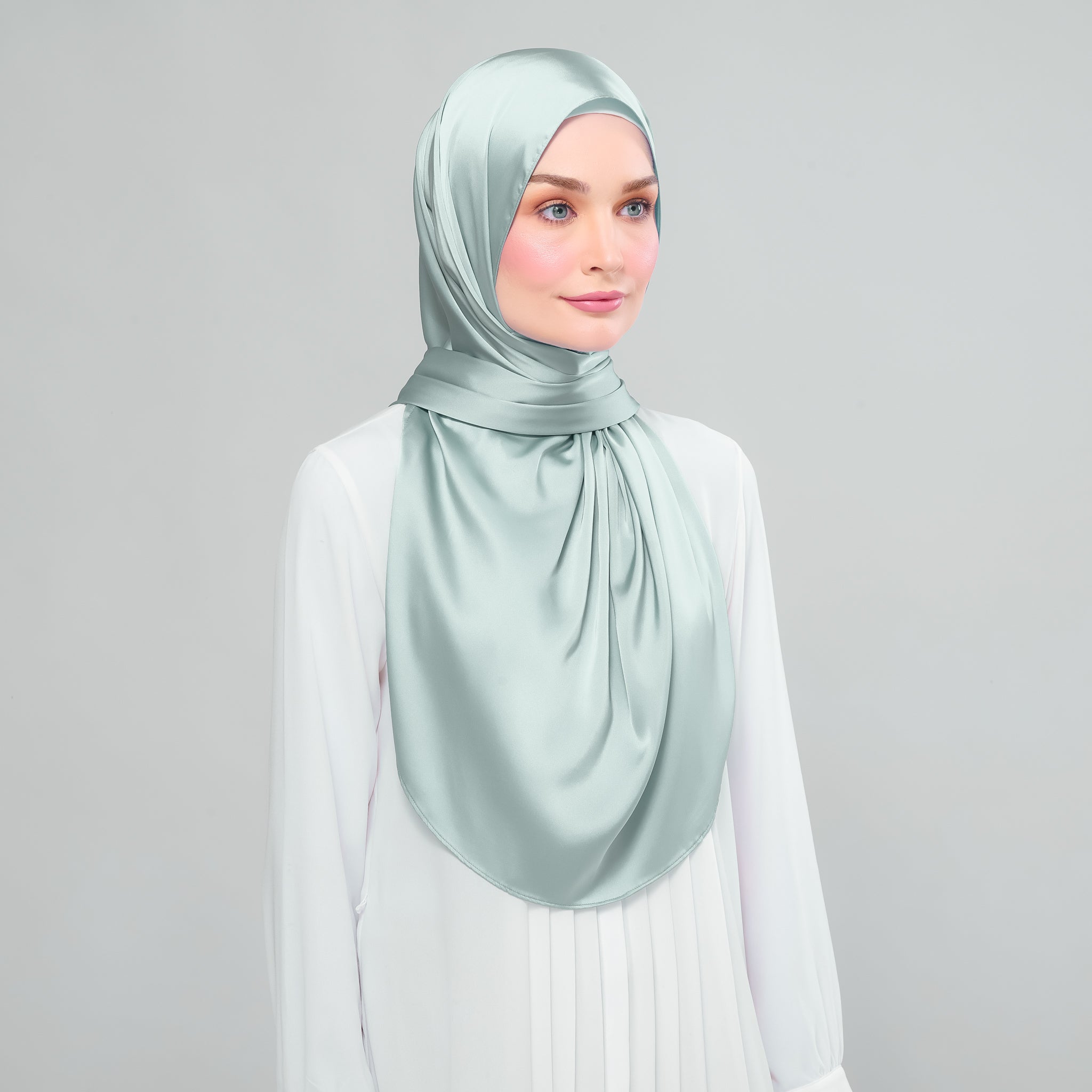Instant Tag 'n Go Satin Bulle Shawl - Mint Green