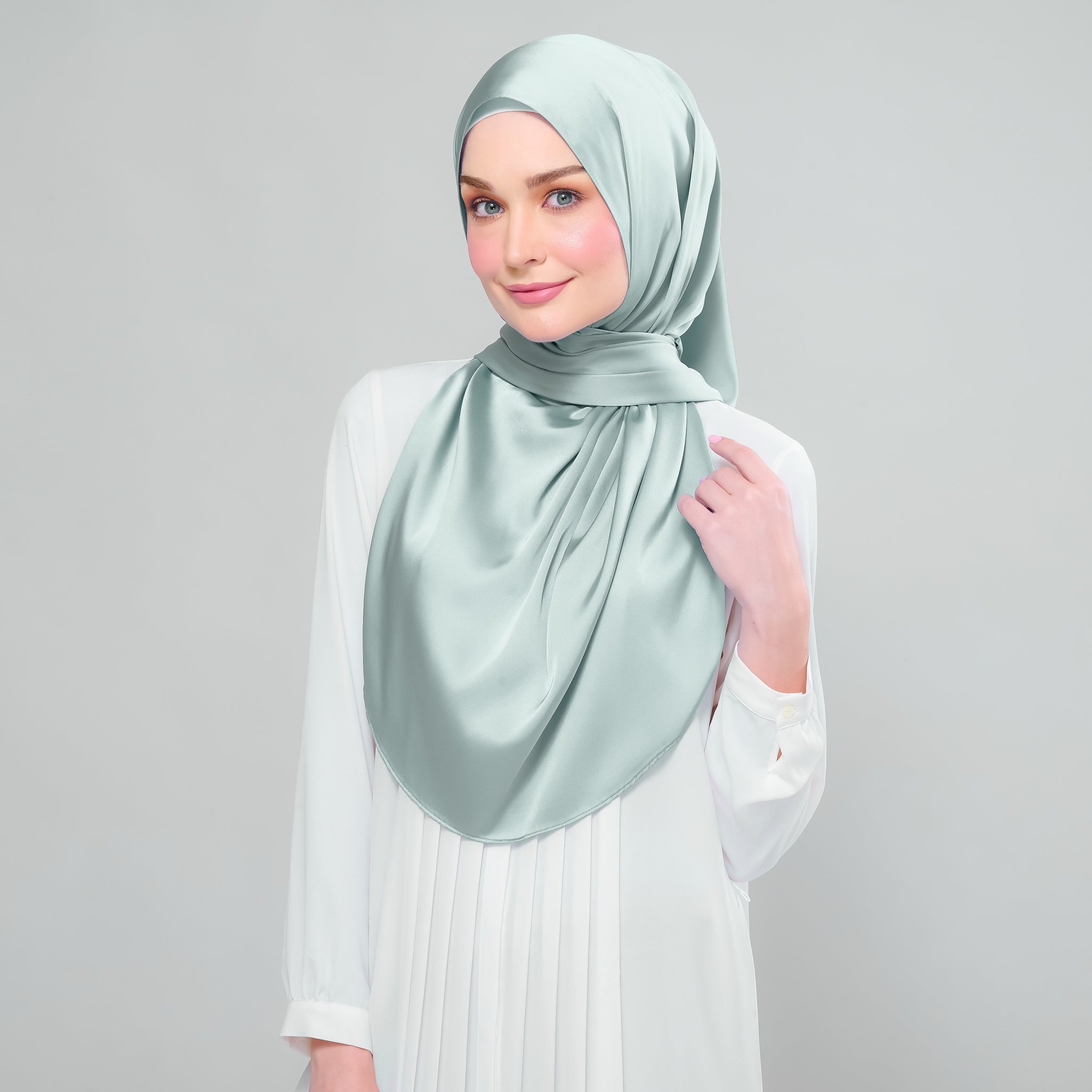 Instant Tag 'n Go Satin Bulle Shawl - Mint Green