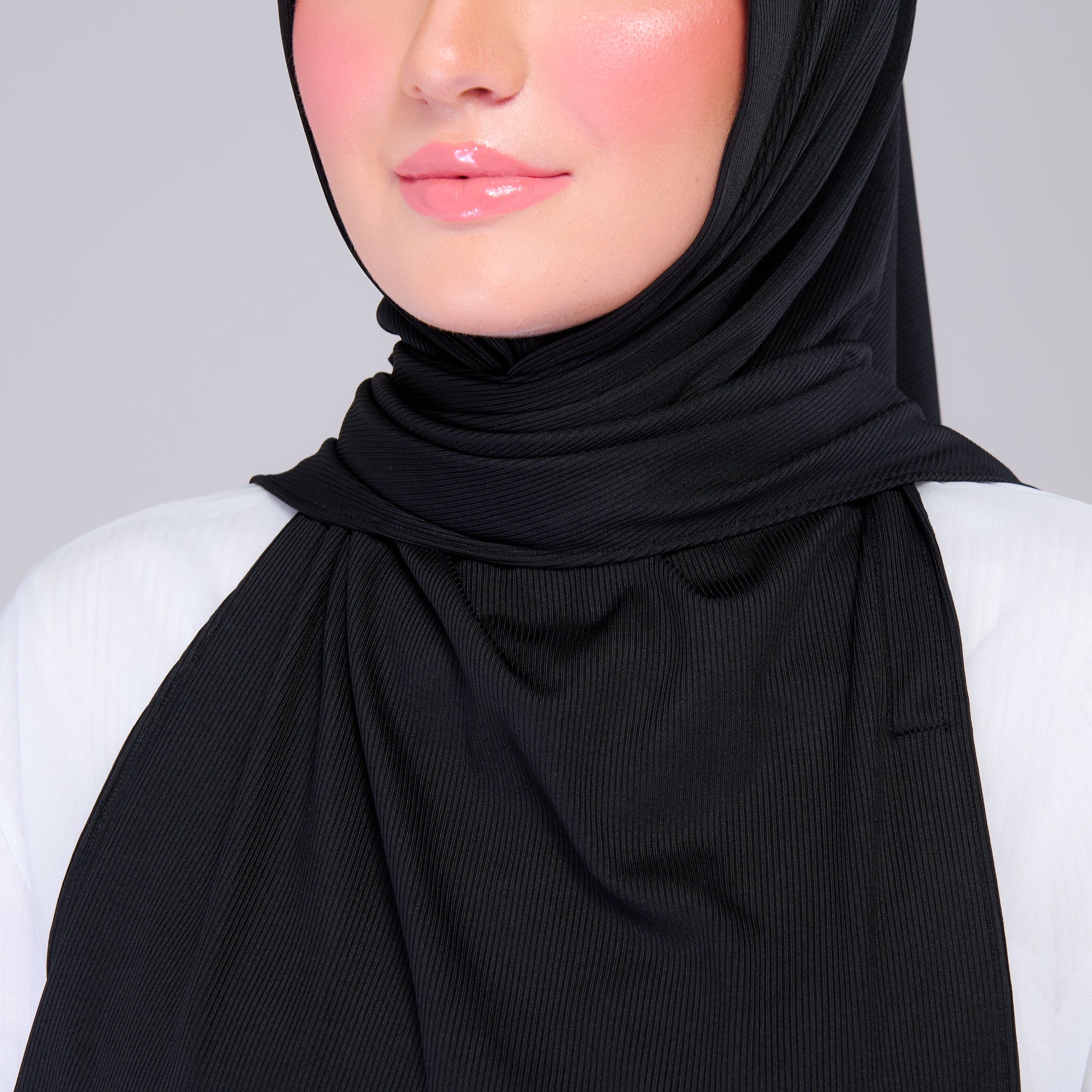 Instant Tag 'n Go Ribbed Jersey Shawl - Black