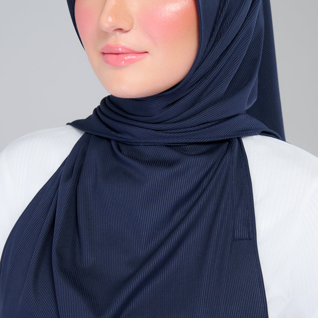 Instant Tag 'n Go Ribbed Jersey Shawl - Deep Blue