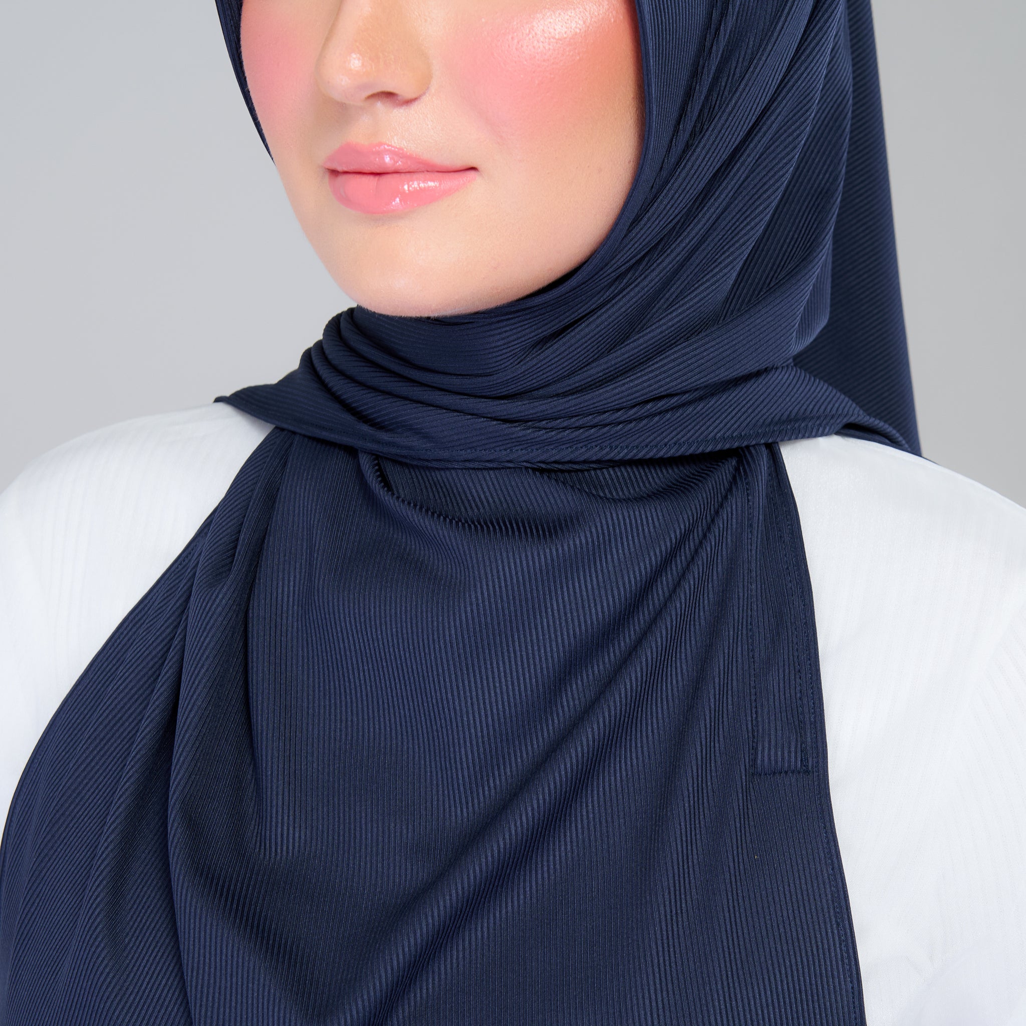 Instant Tag 'n Go Ribbed Jersey Shawl - Deep Blue
