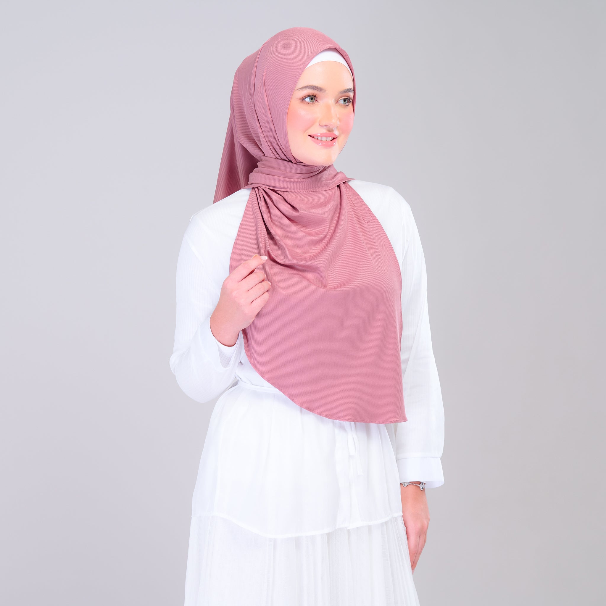 Instant Tag 'n Go Ribbed Jersey Shawl - Dusty Berry