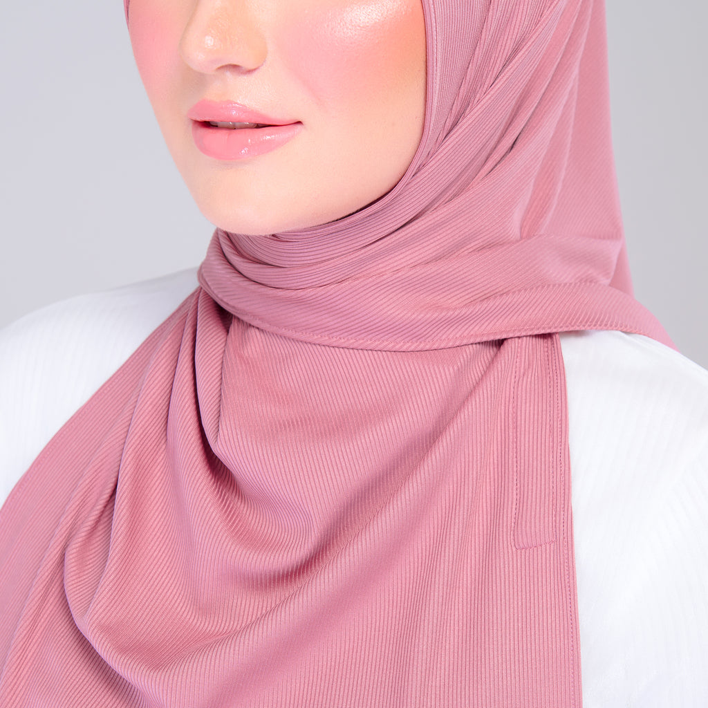 Instant Tag 'n Go Ribbed Jersey Shawl - Dusty Berry