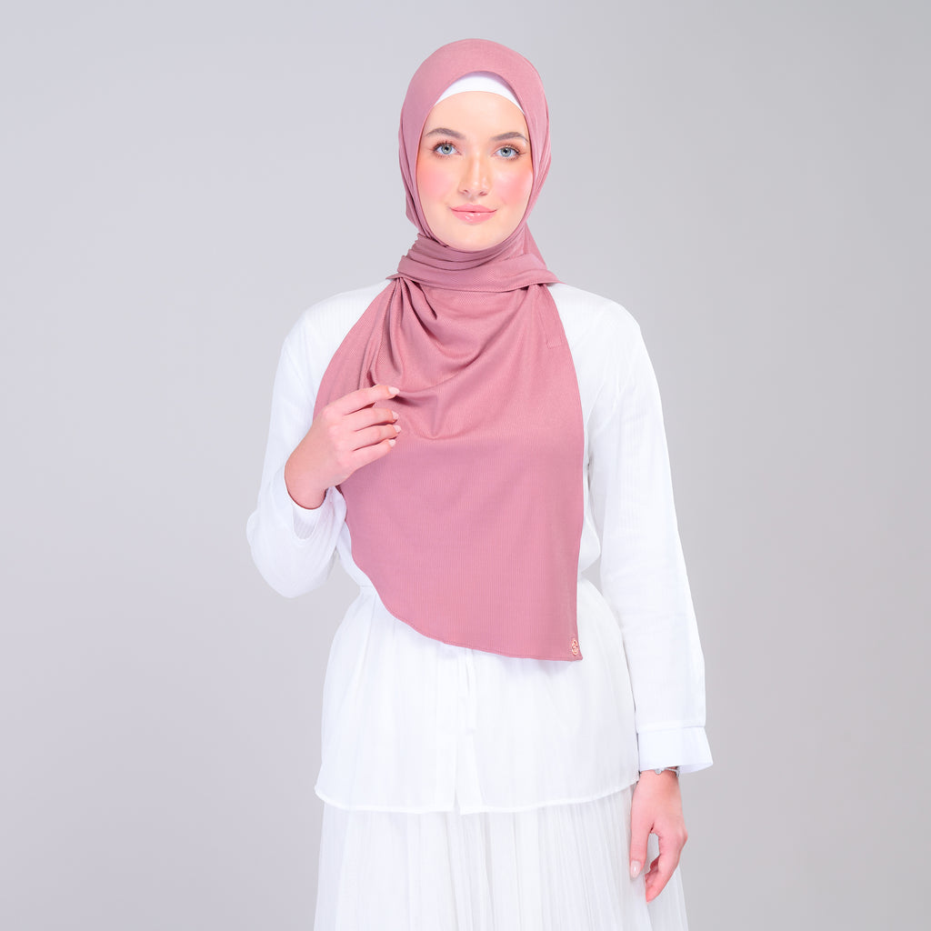 Instant Tag 'n Go Ribbed Jersey Shawl - Dusty Berry