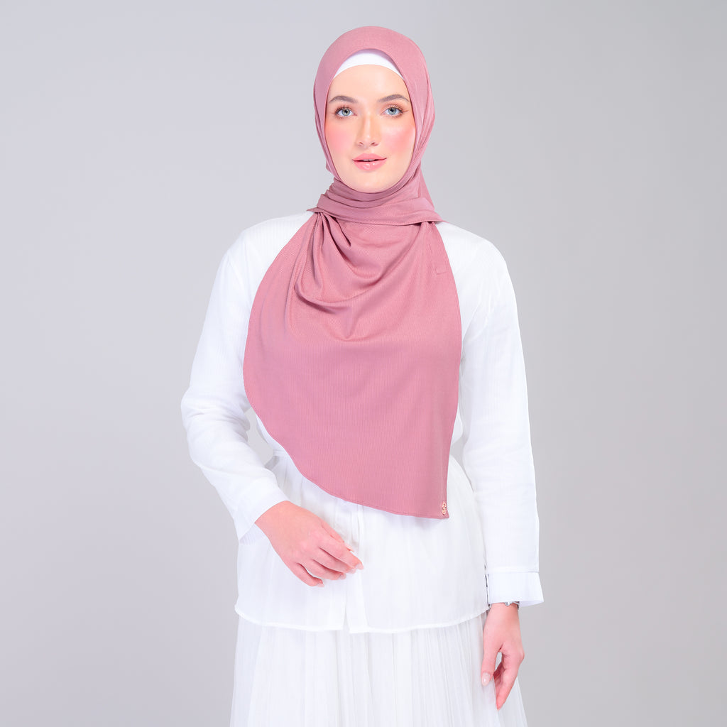 Instant Tag 'n Go Ribbed Jersey Shawl - Dusty Berry