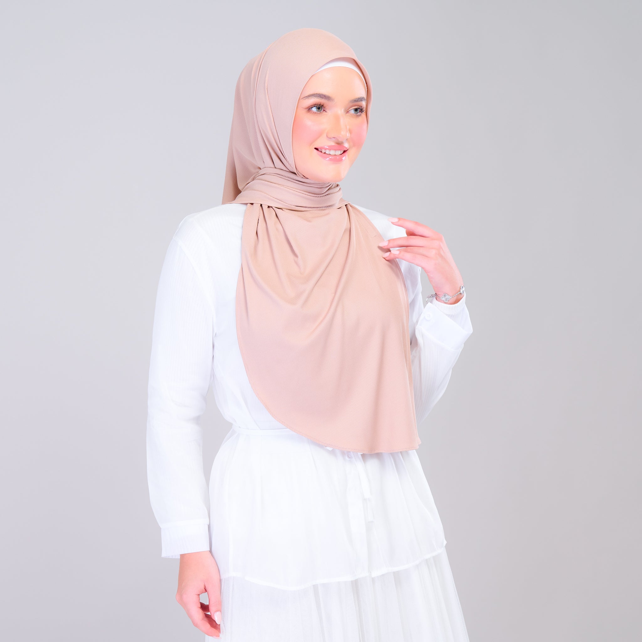 Instant Tag 'n Go Ribbed Jersey Shawl - Khaki