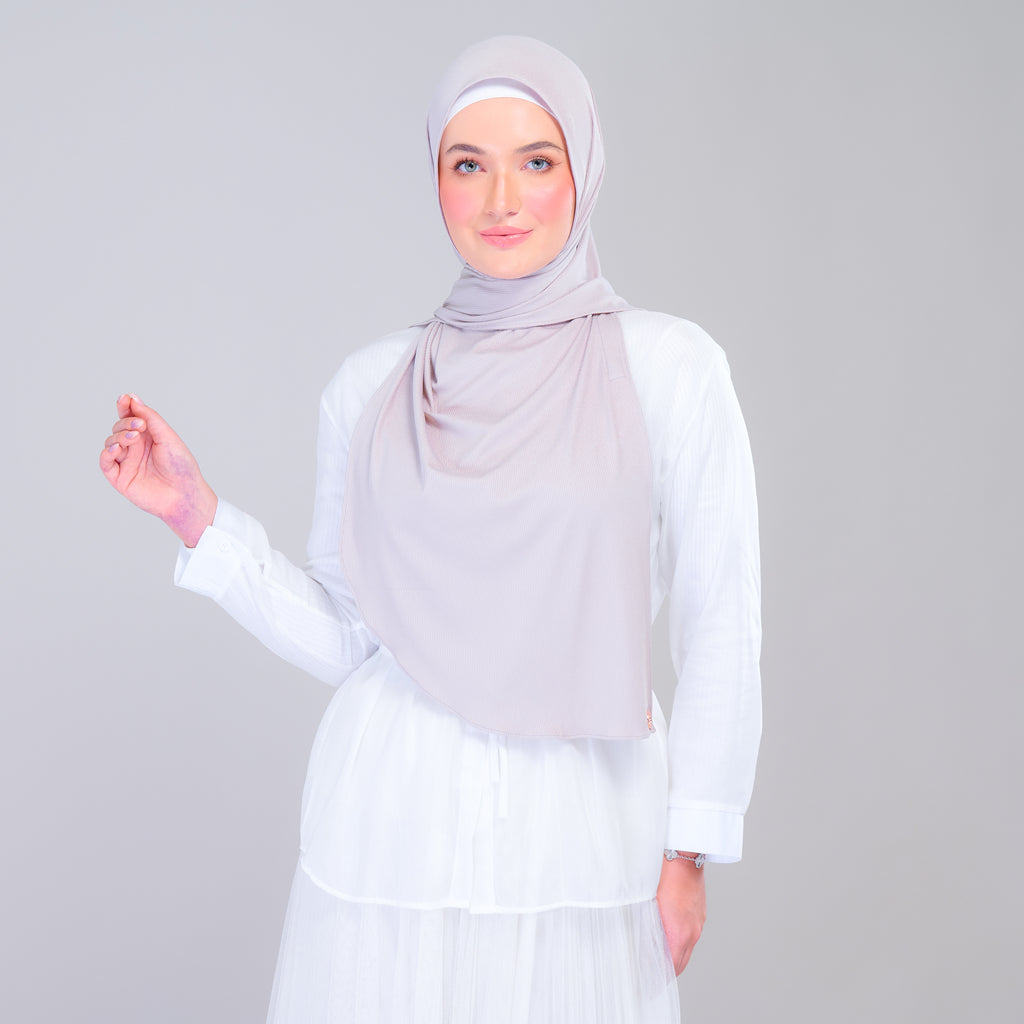 Instant Tag 'n Go Ribbed Jersey Shawl - Taupe