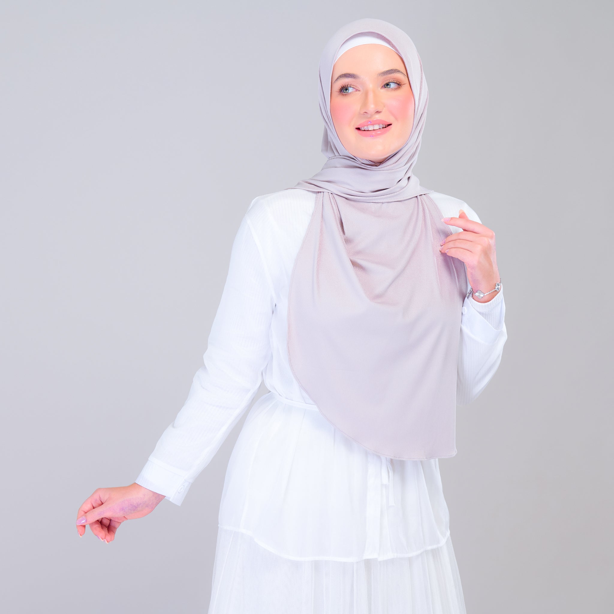 Instant Tag 'n Go Ribbed Jersey Shawl - Taupe