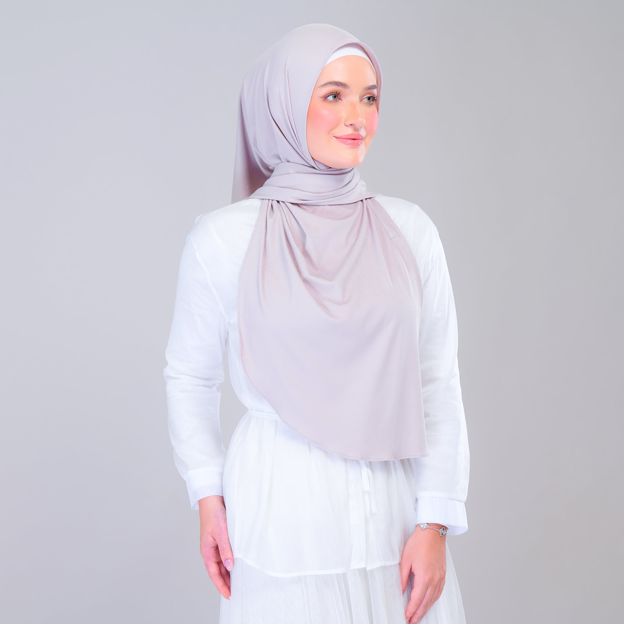 Instant Tag 'n Go Ribbed Jersey Shawl - Taupe