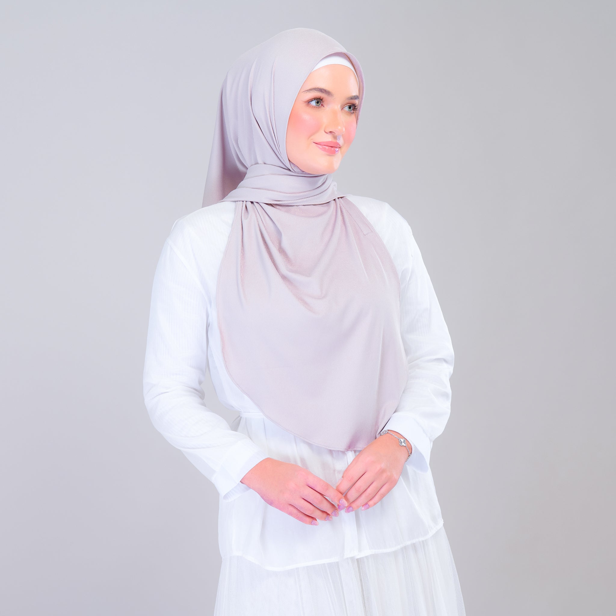 Instant Tag 'n Go Ribbed Jersey Shawl - Taupe