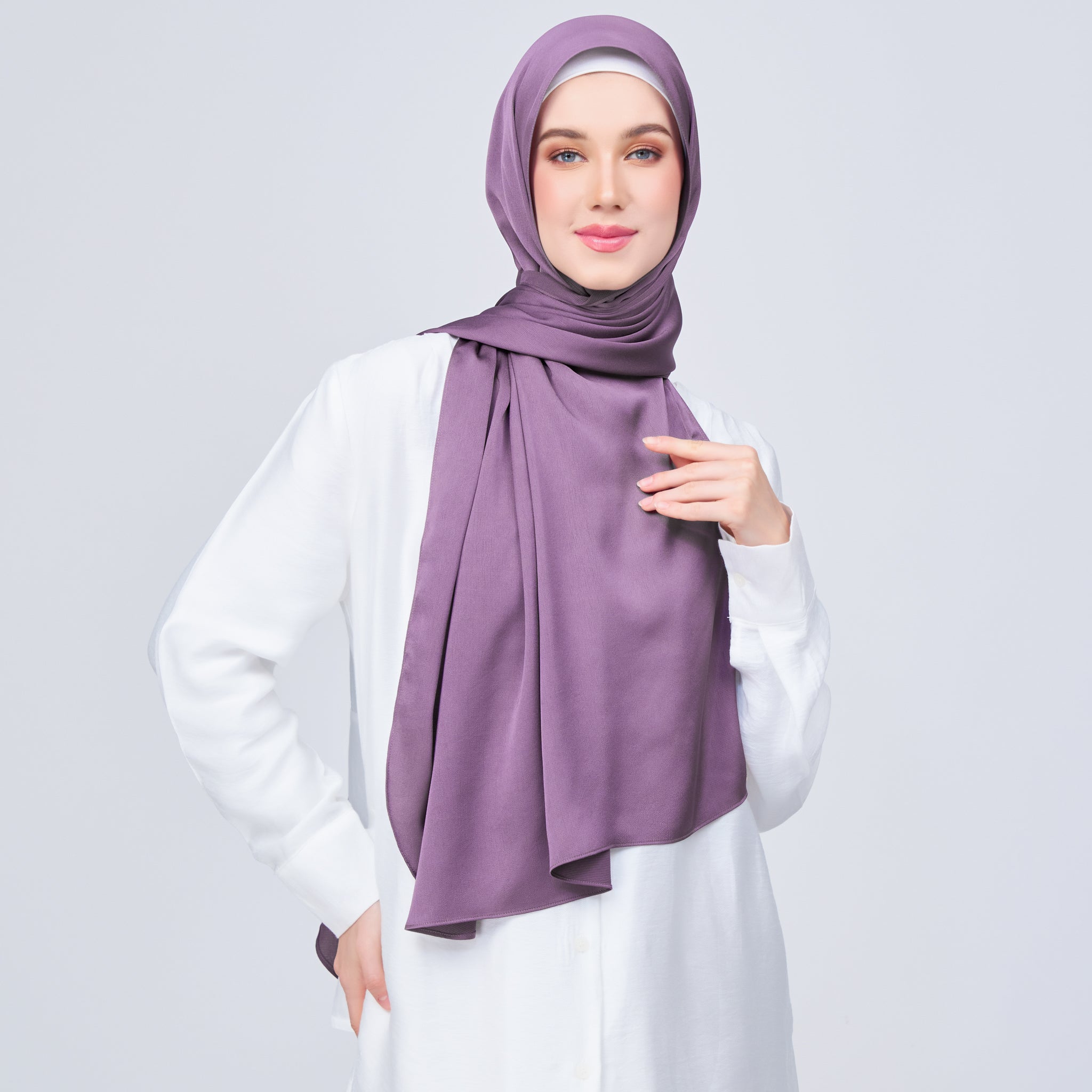Instant Tag 'n Go Satin Bulle Shawl - Dark Orchid