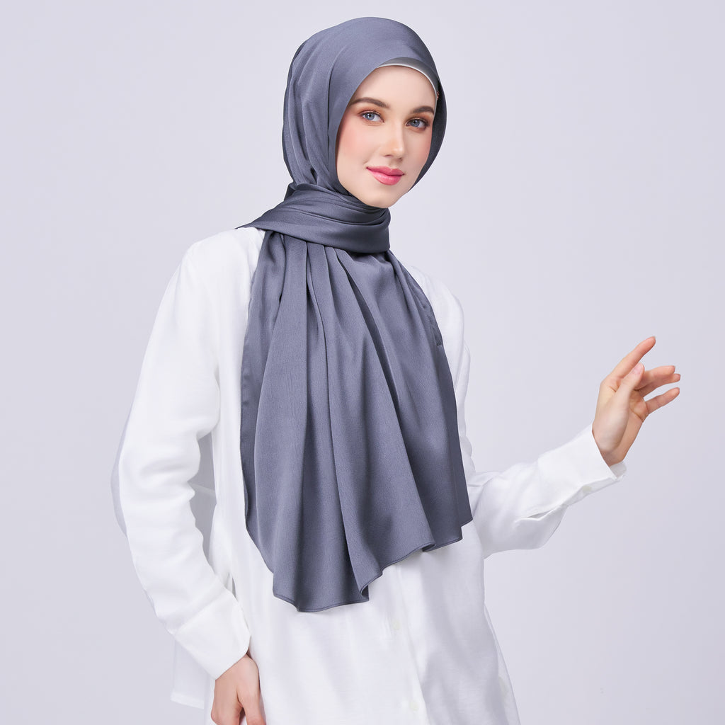 Instant Tag 'n Go Satin Bulle Shawl - Ebony Grey