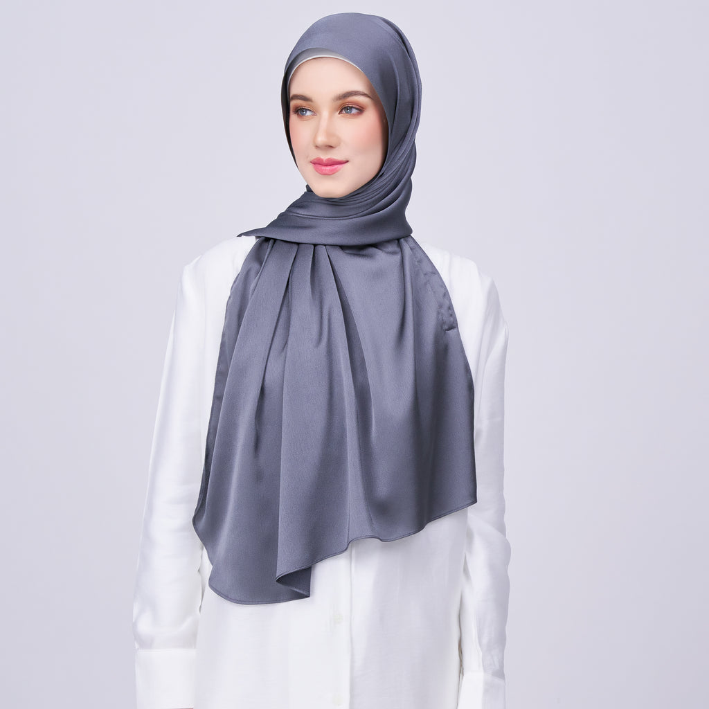 Instant Tag 'n Go Satin Bulle Shawl - Ebony Grey