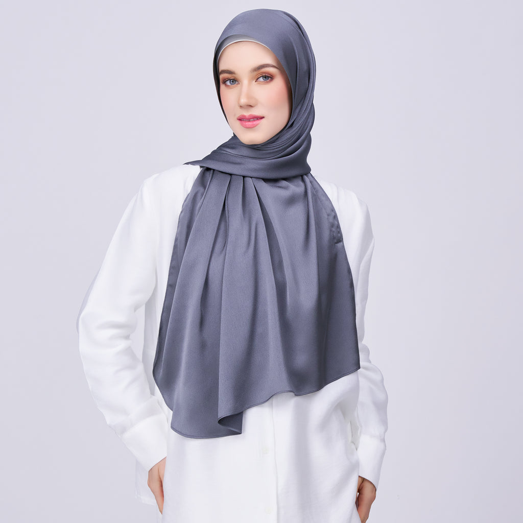 Instant Tag 'n Go Satin Bulle Shawl - Ebony Grey